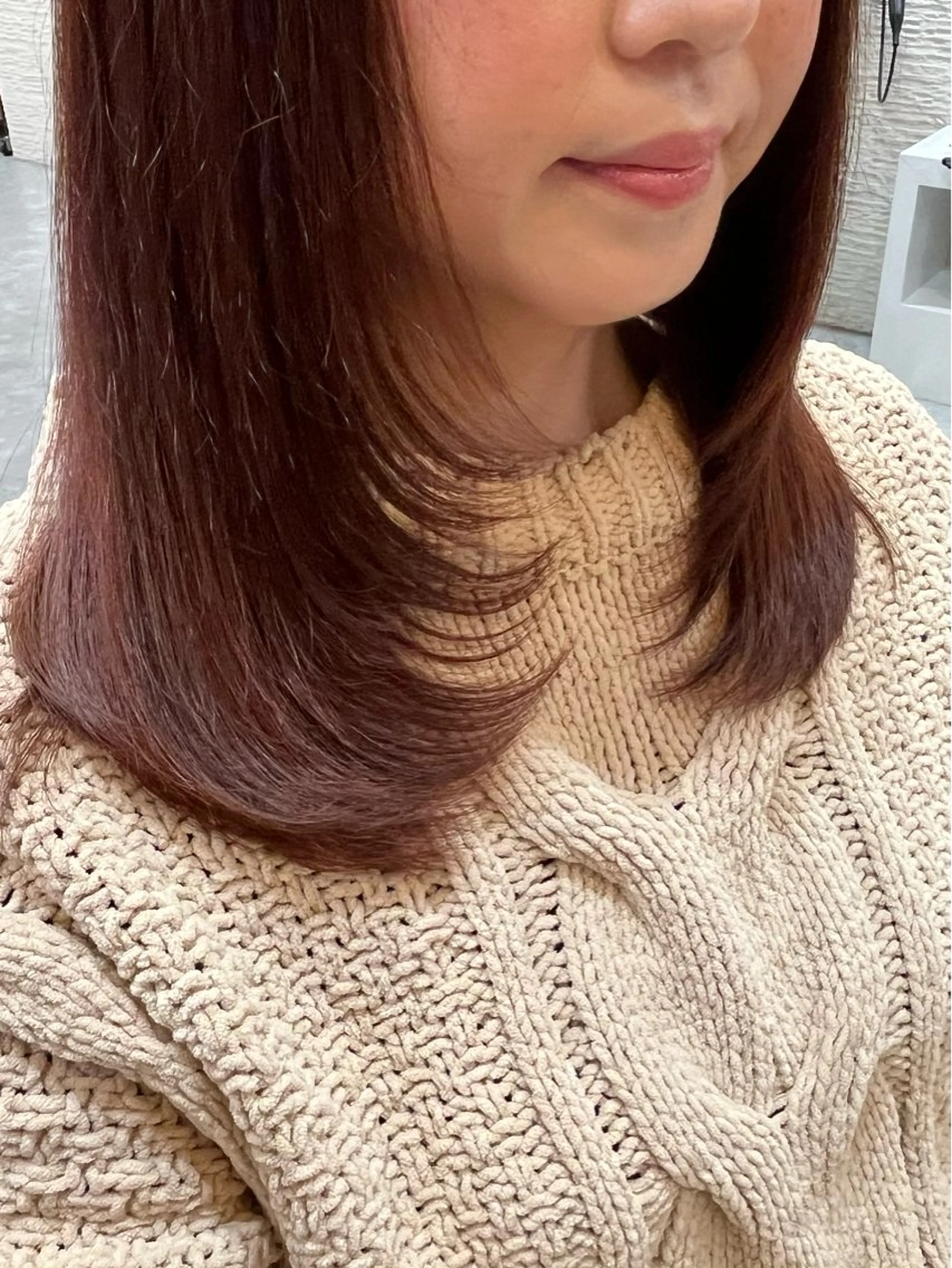 ミディアム カラー ピンクカラー 顔周りカット レイヤーカット 🌸 ROPEさとみ🌸のヘアスタイル