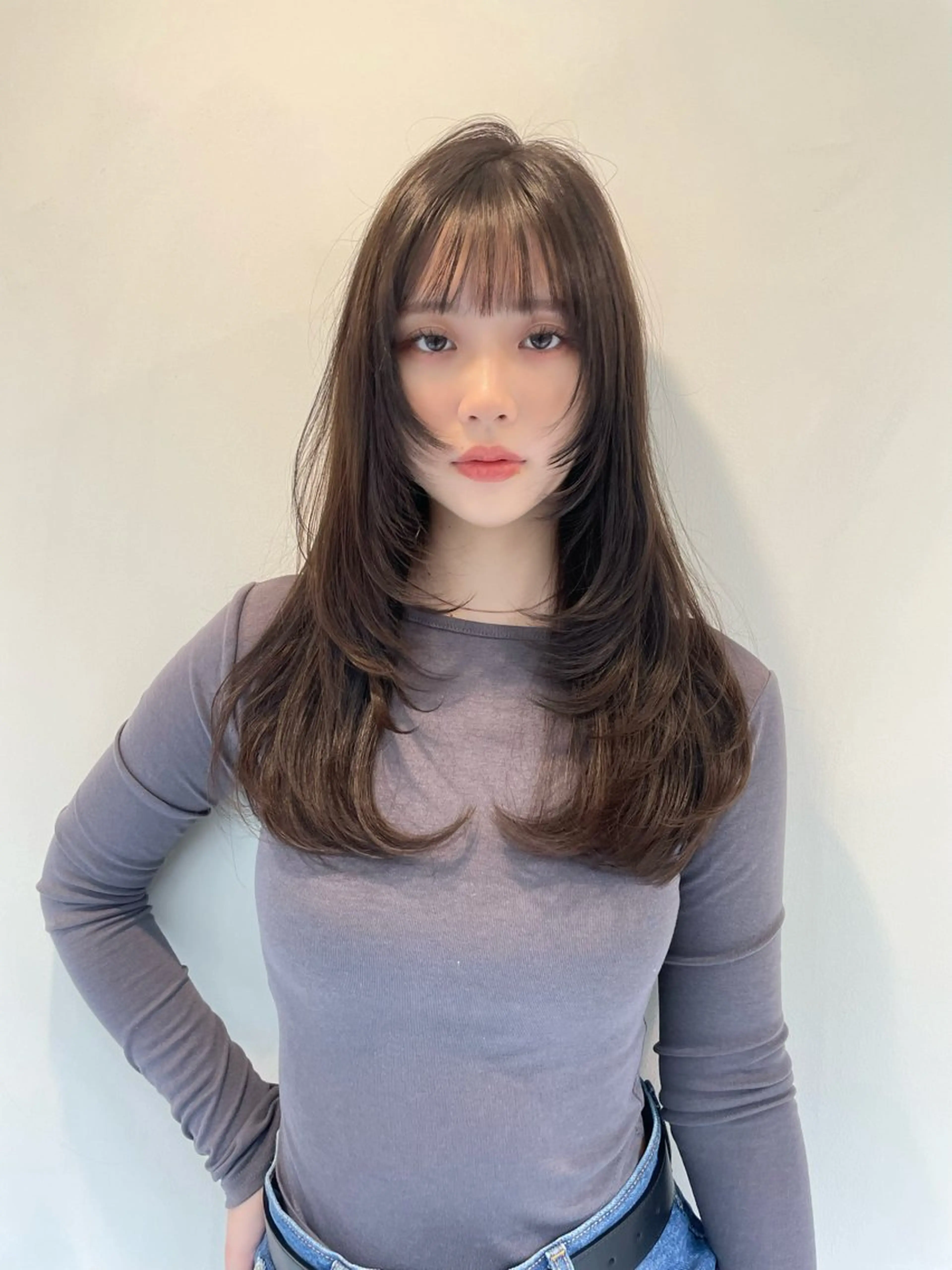 セミロング ヘアカラー EMANON国分寺所属・透明感🍨レイヤー ヘアセット/miyuのヘアスタイル