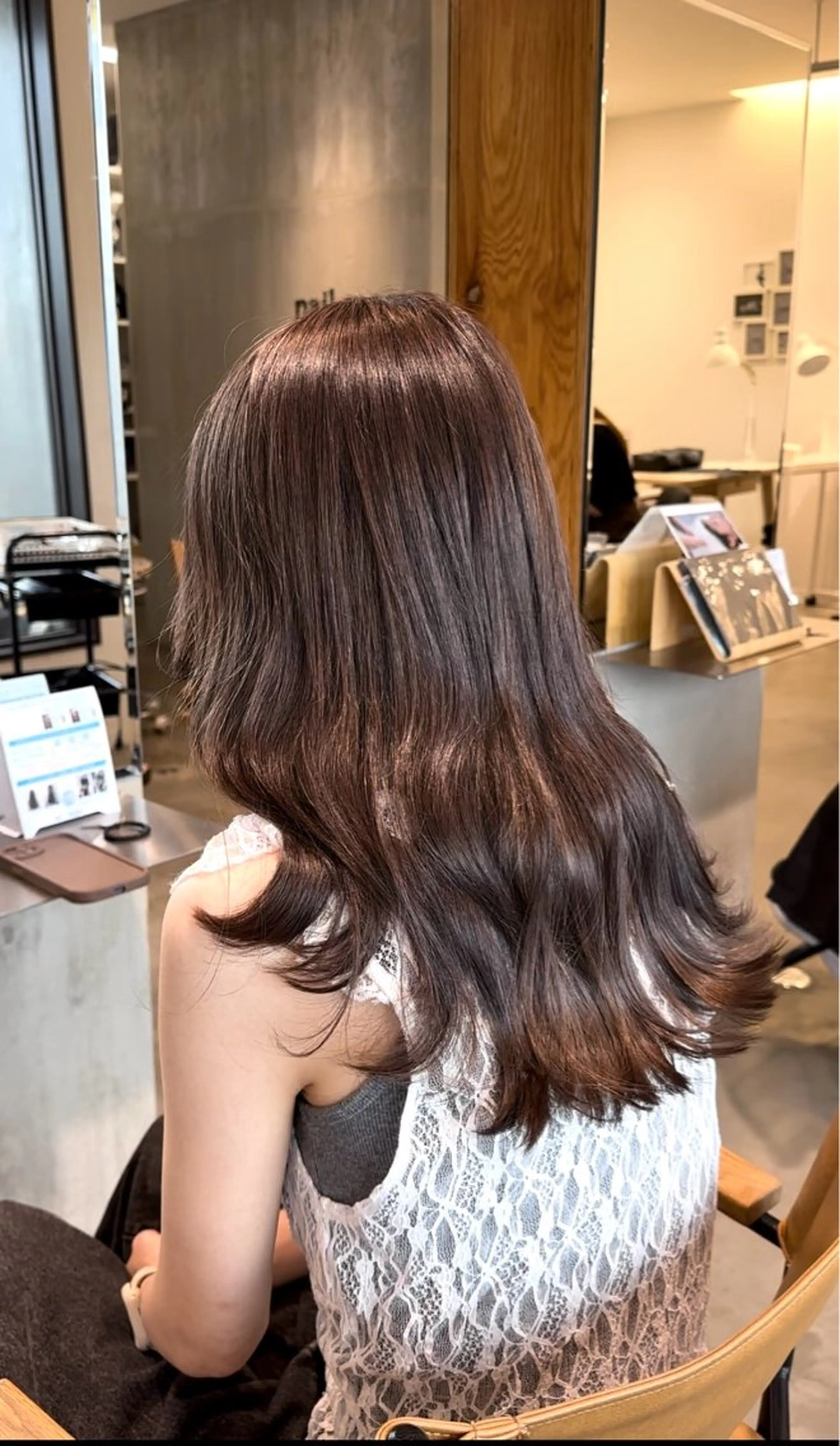 ロング カラー ブリーチ グレージュ 各務原/カラー/ブリ ーチお任せください!のヘアスタイル