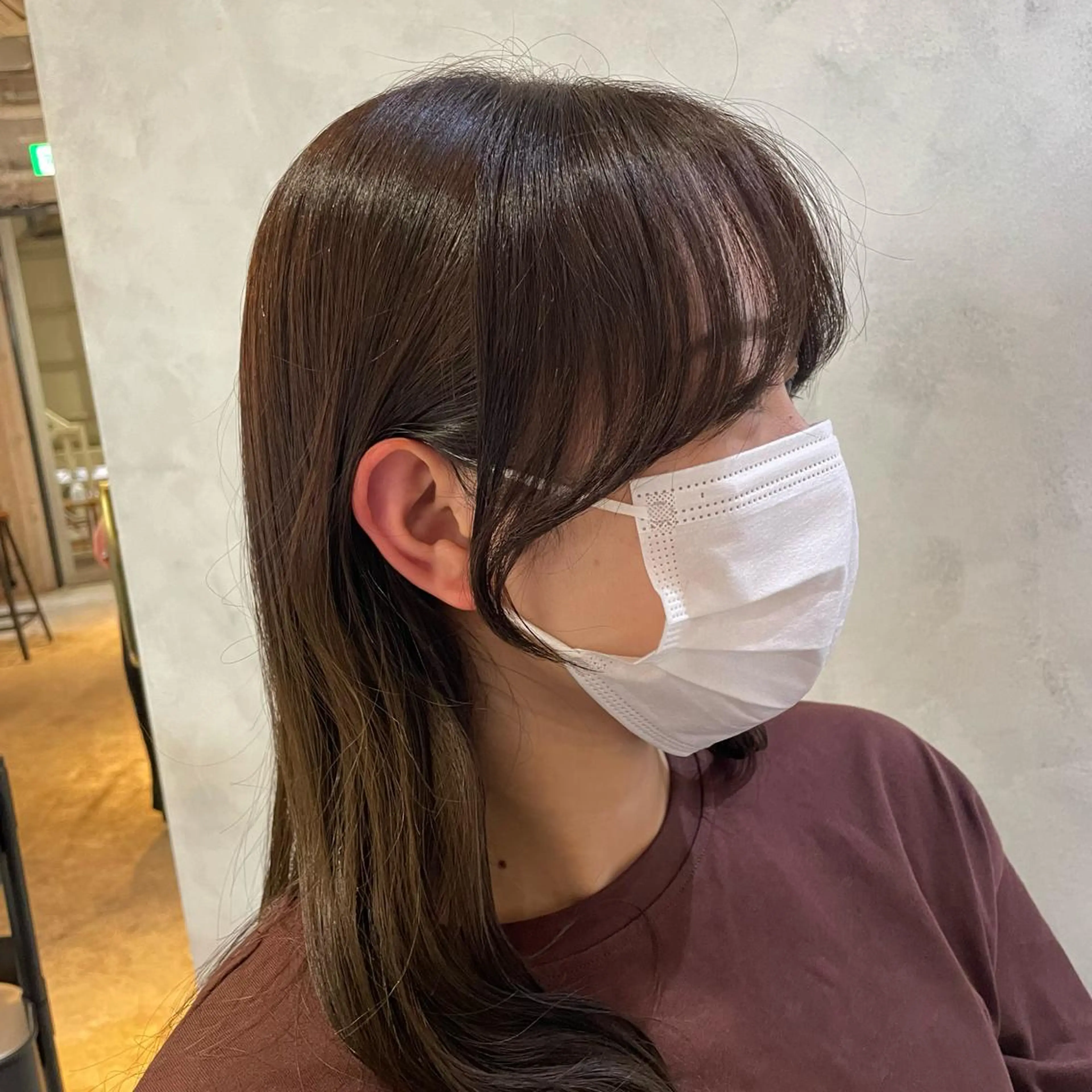 ミディアム 顔まわりレイヤー 韓国風ヘア レイヤーカット ローレイヤー 縮毛矯正 カット ヘアカラー トリートメント Masena所属・【必ず似合わせます】 川口航平のヘアスタイル