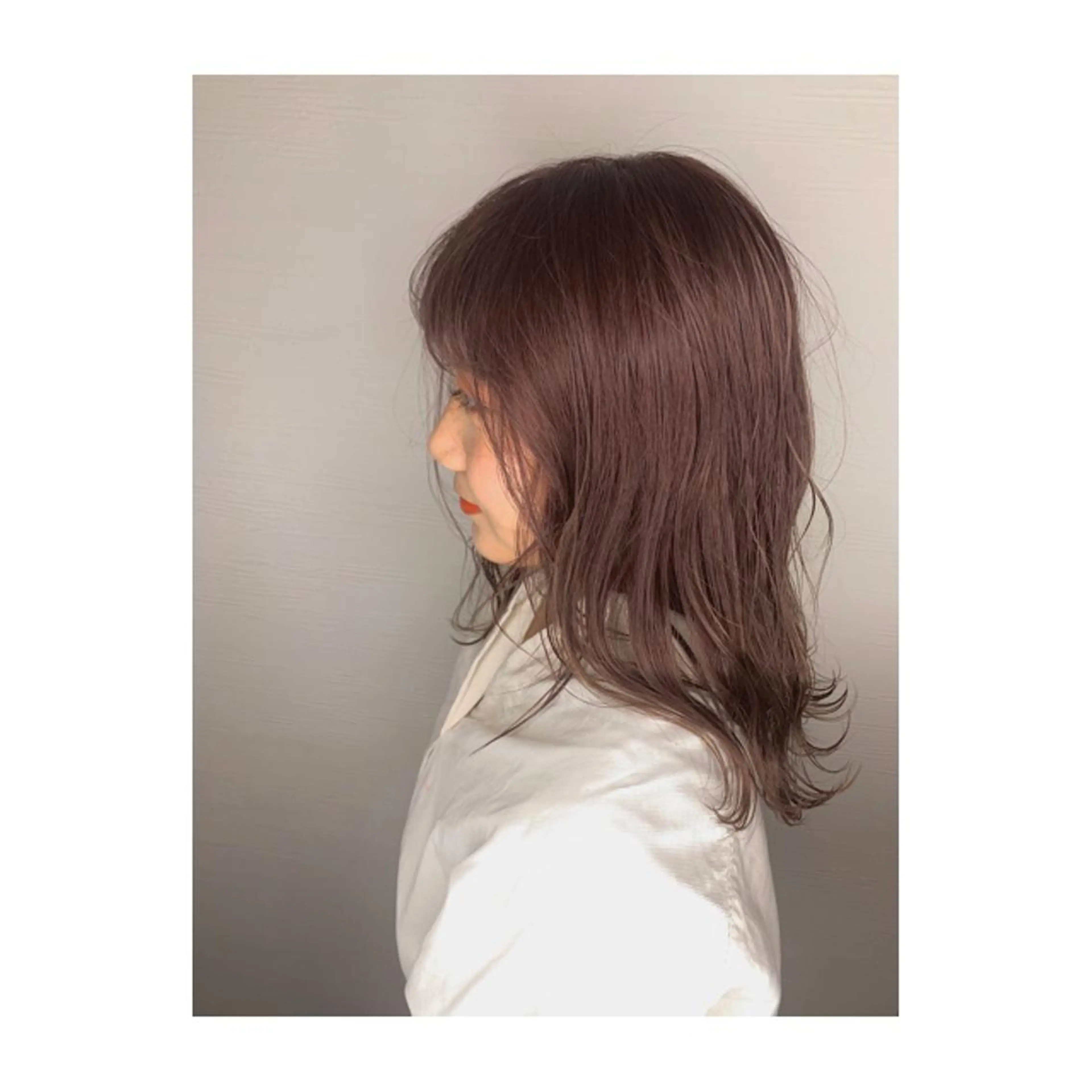 セミロング カラー ブラウンカラー ピンクカラー ピンクブラウン パーマ美容師 /小泉賢徒のヘアスタイル