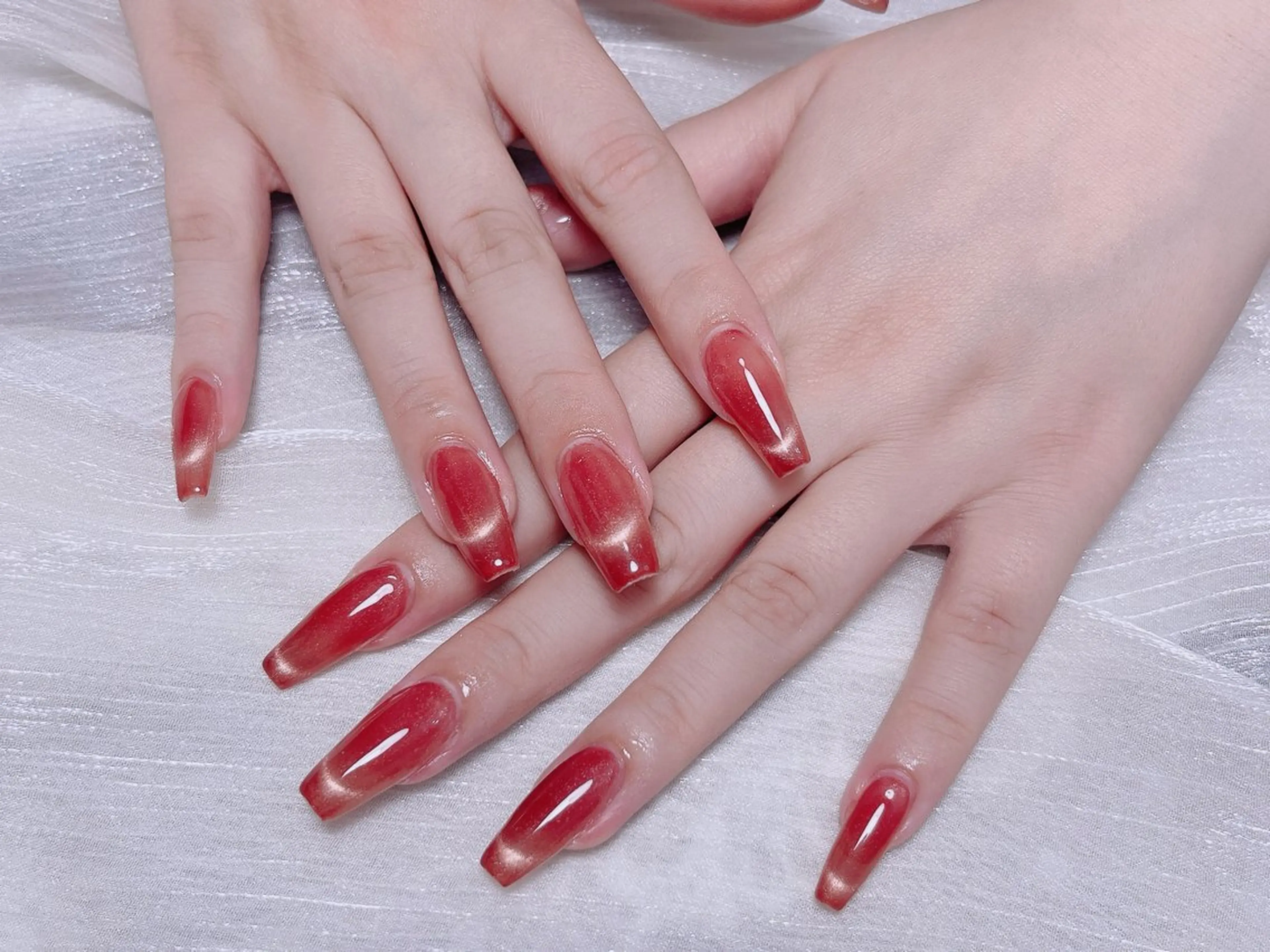 🍒大人気　【チップ長さだし】　🧲マグネットフレンチー&マグネットグラデーション ❣️ソフトジェルオフ込みの写真