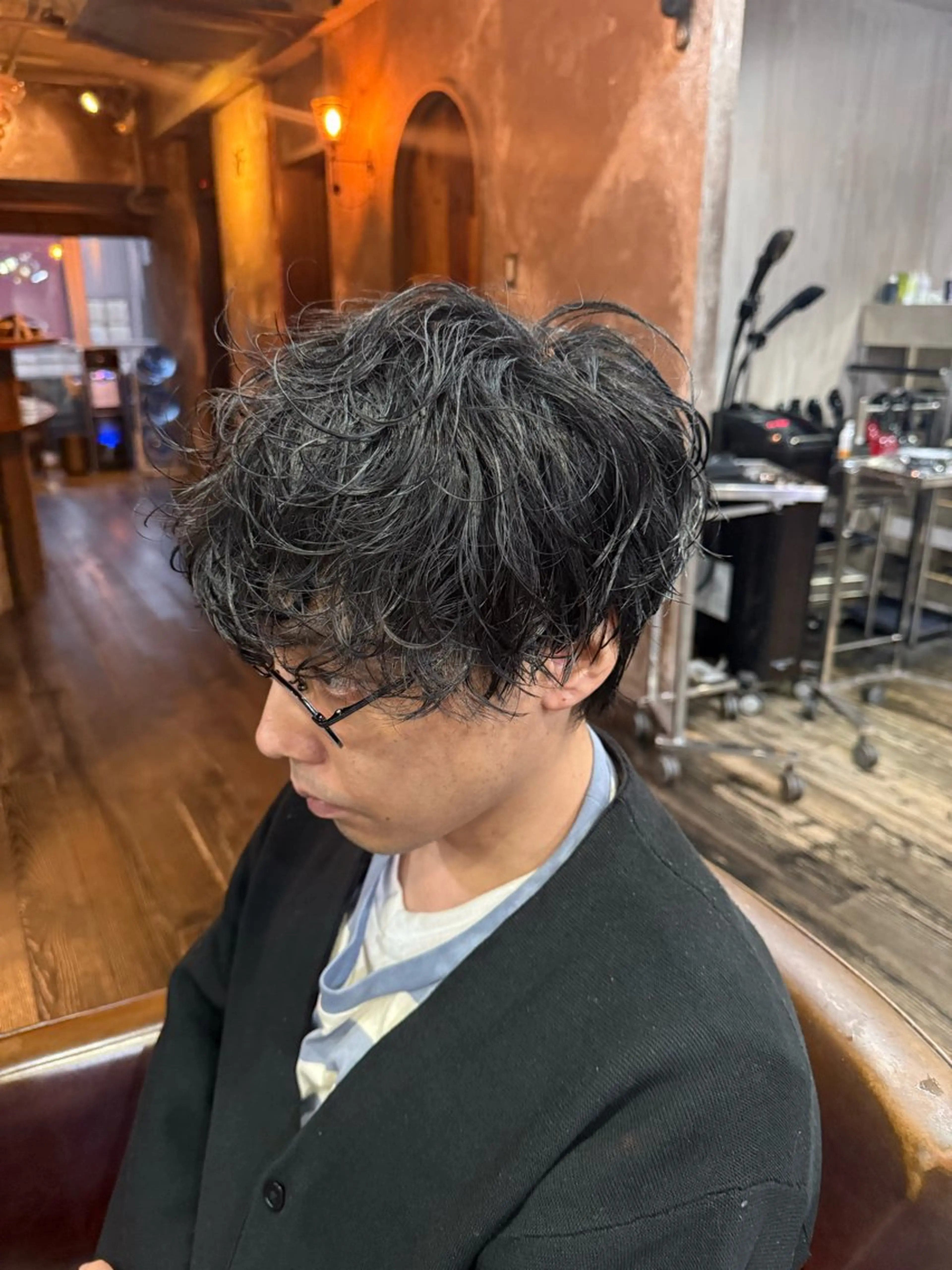 ショート パーマ メンズ メンズパーマ カット パーマ トリートメント ヘアセット メンズカット/パーマ 艶カラーTAIGA︎のヘアスタイル