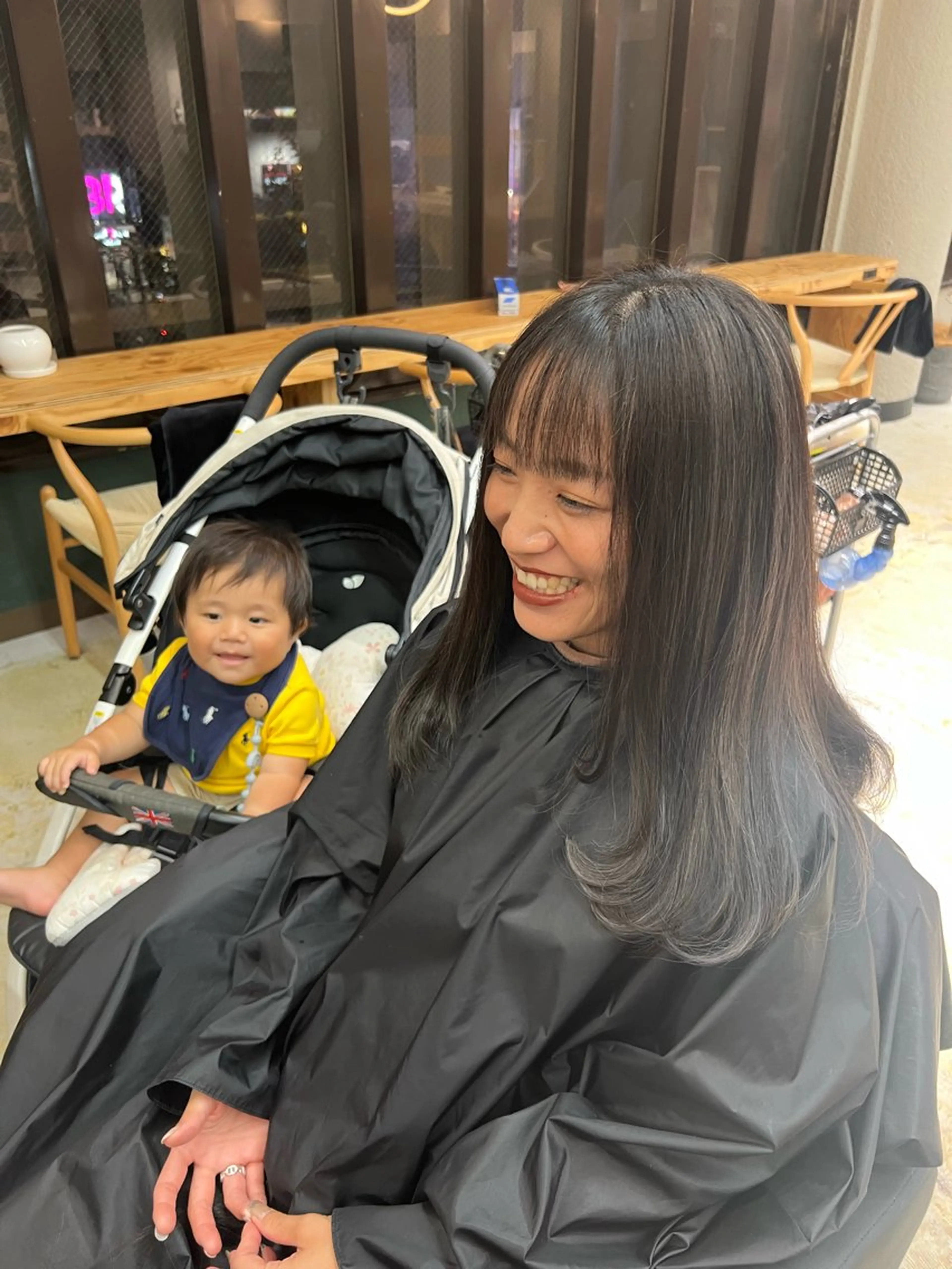 セミロング カラー 💖難波レイヤー カット💖ツバサのヘアスタイル
