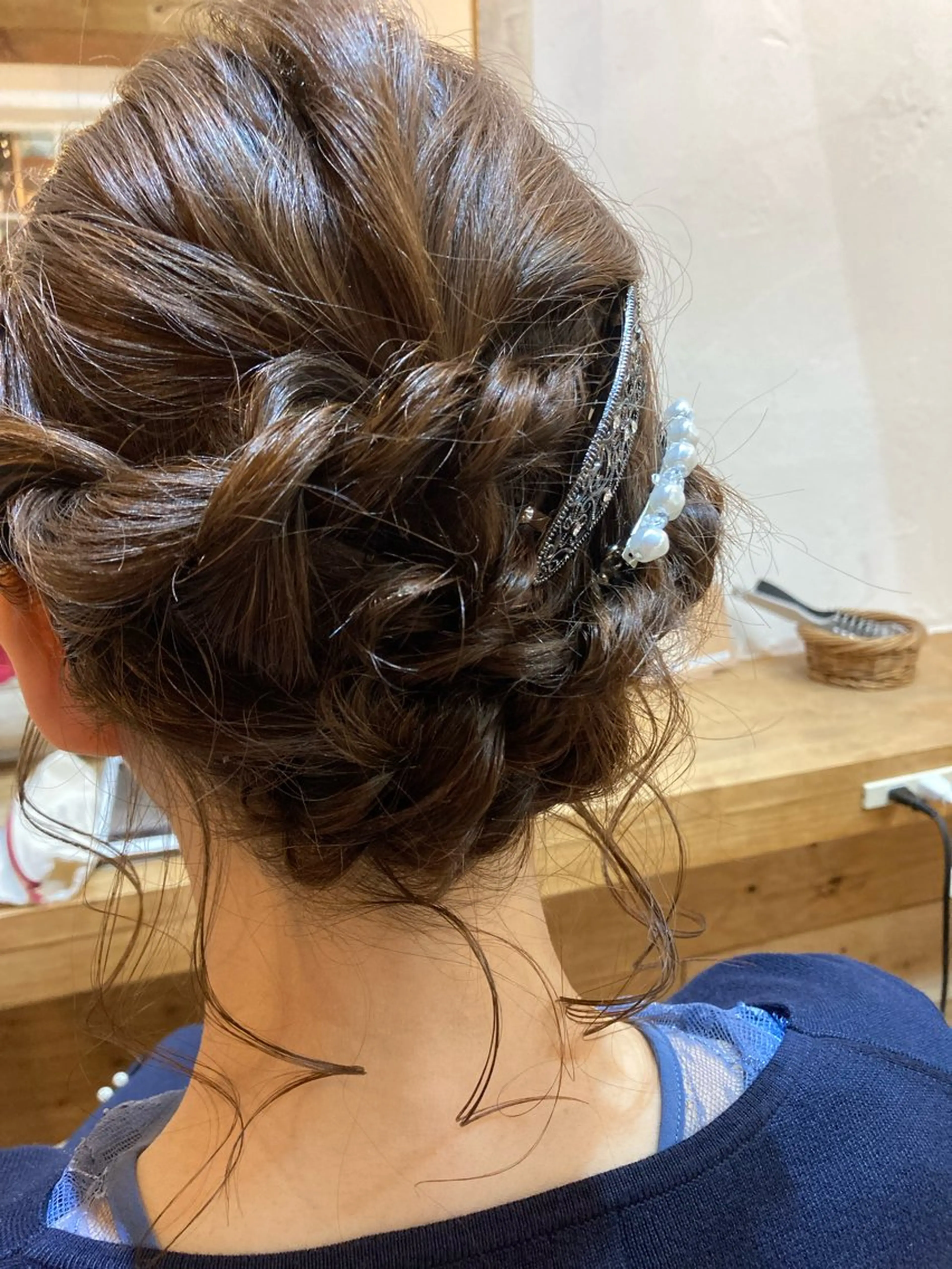 ヘアアレンジ 結婚式・ブライダル おくれ毛 林 エリのヘアスタイル