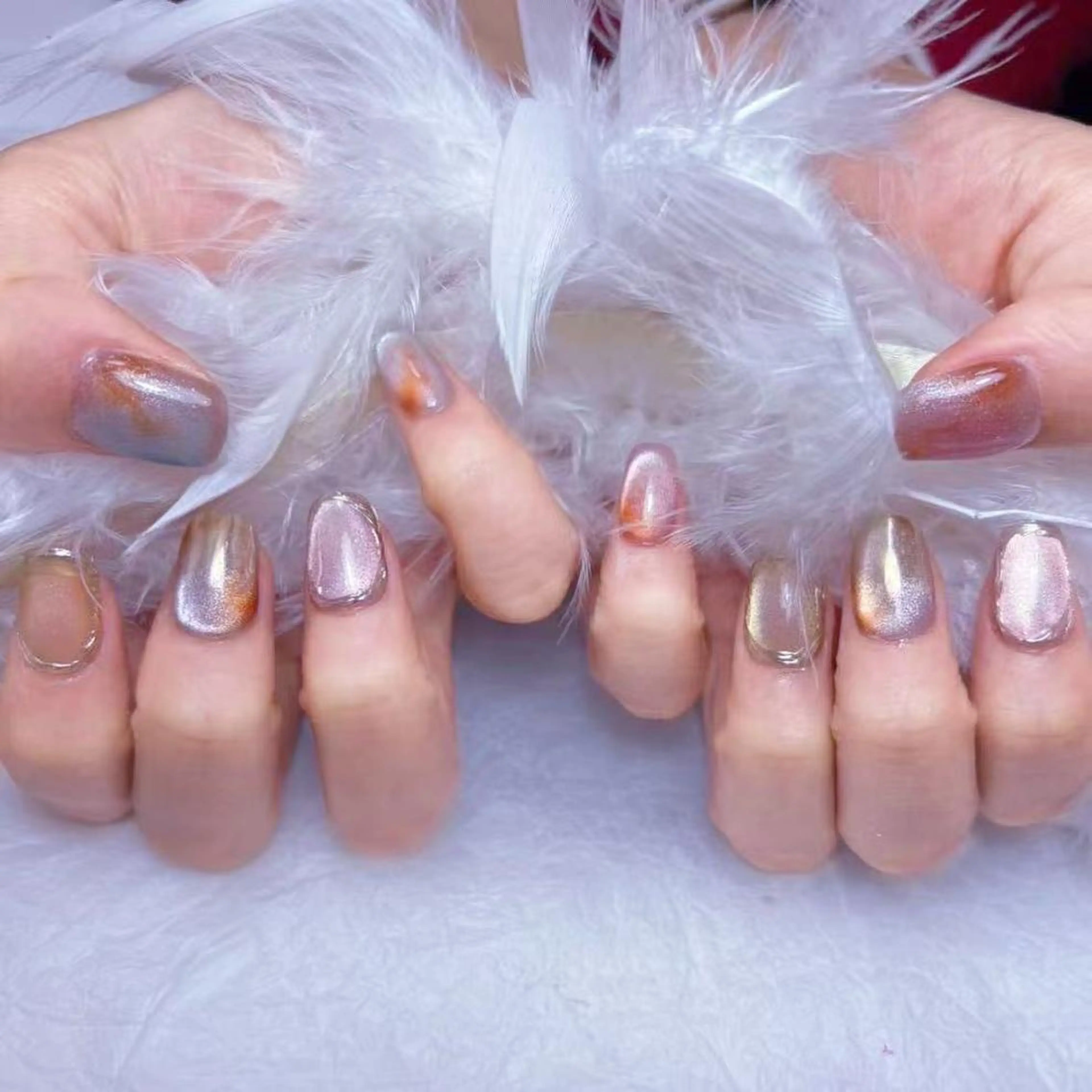 ネイル アートネイル オーロラネイル フラッシュネイル ガーリー キラキラネイル Diamond NAIL✨のネイルデザイン