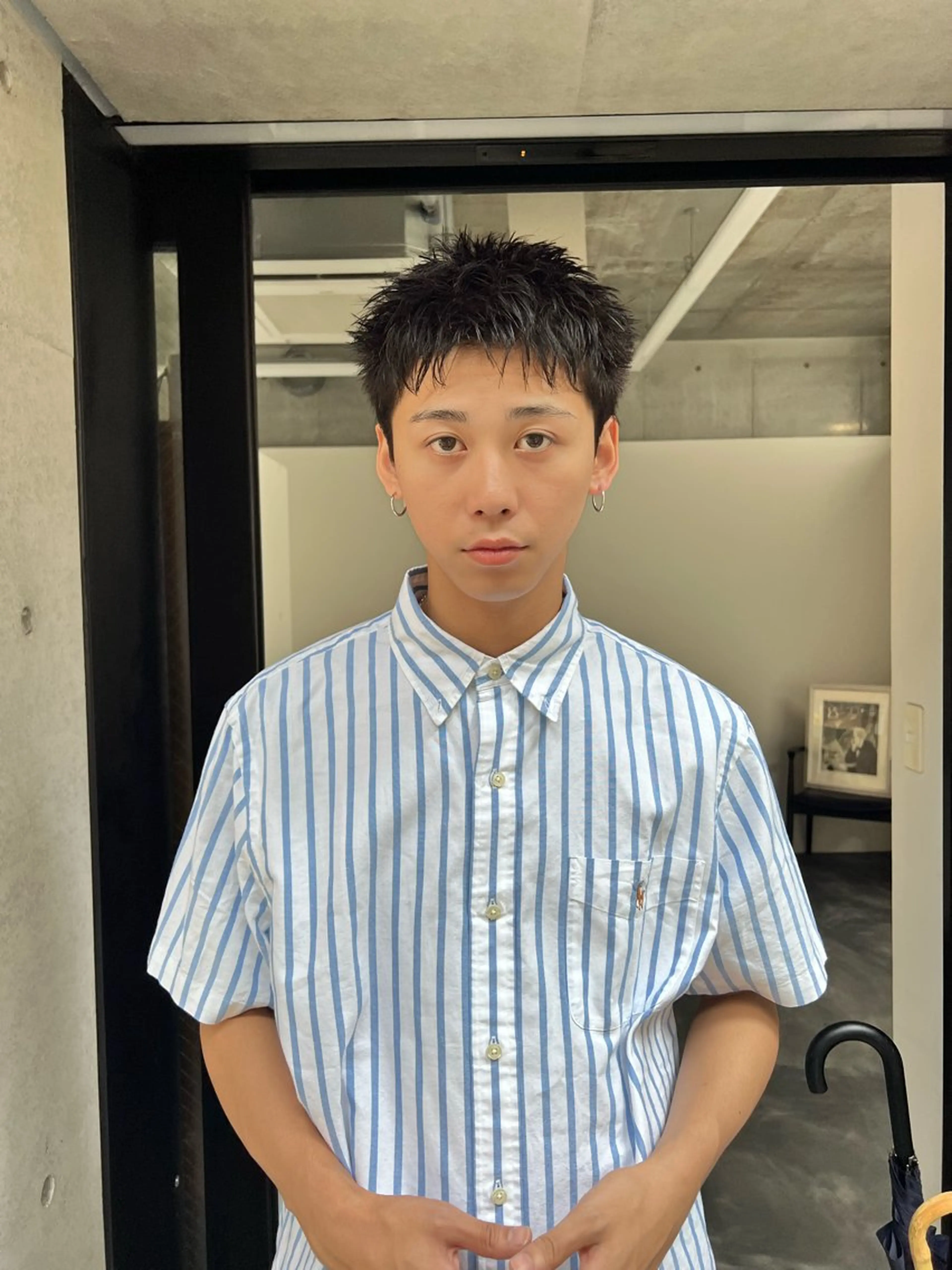【メンズ】スパイキーショートカット+ピンパーマの写真