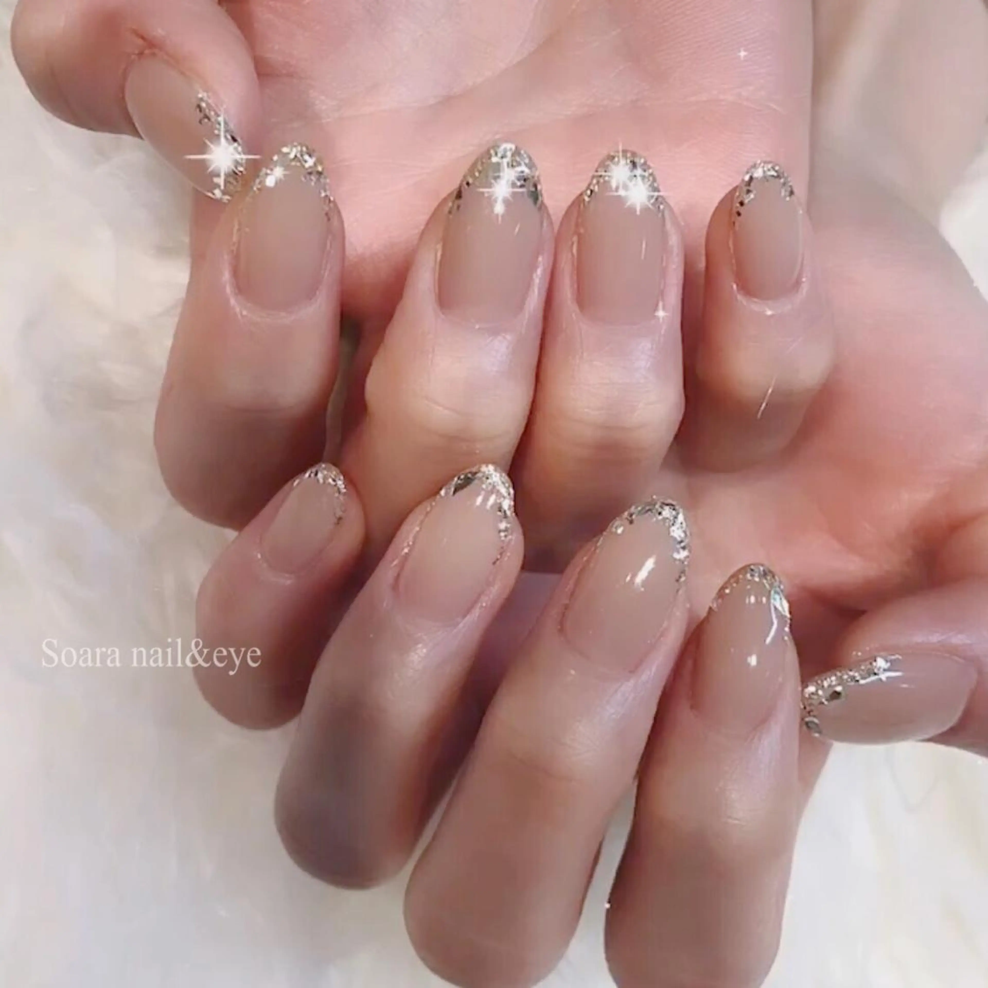 ネイル フレンチネイル ガラスフレンチ Salon Cleve所属・T. maoのネイルデザイン