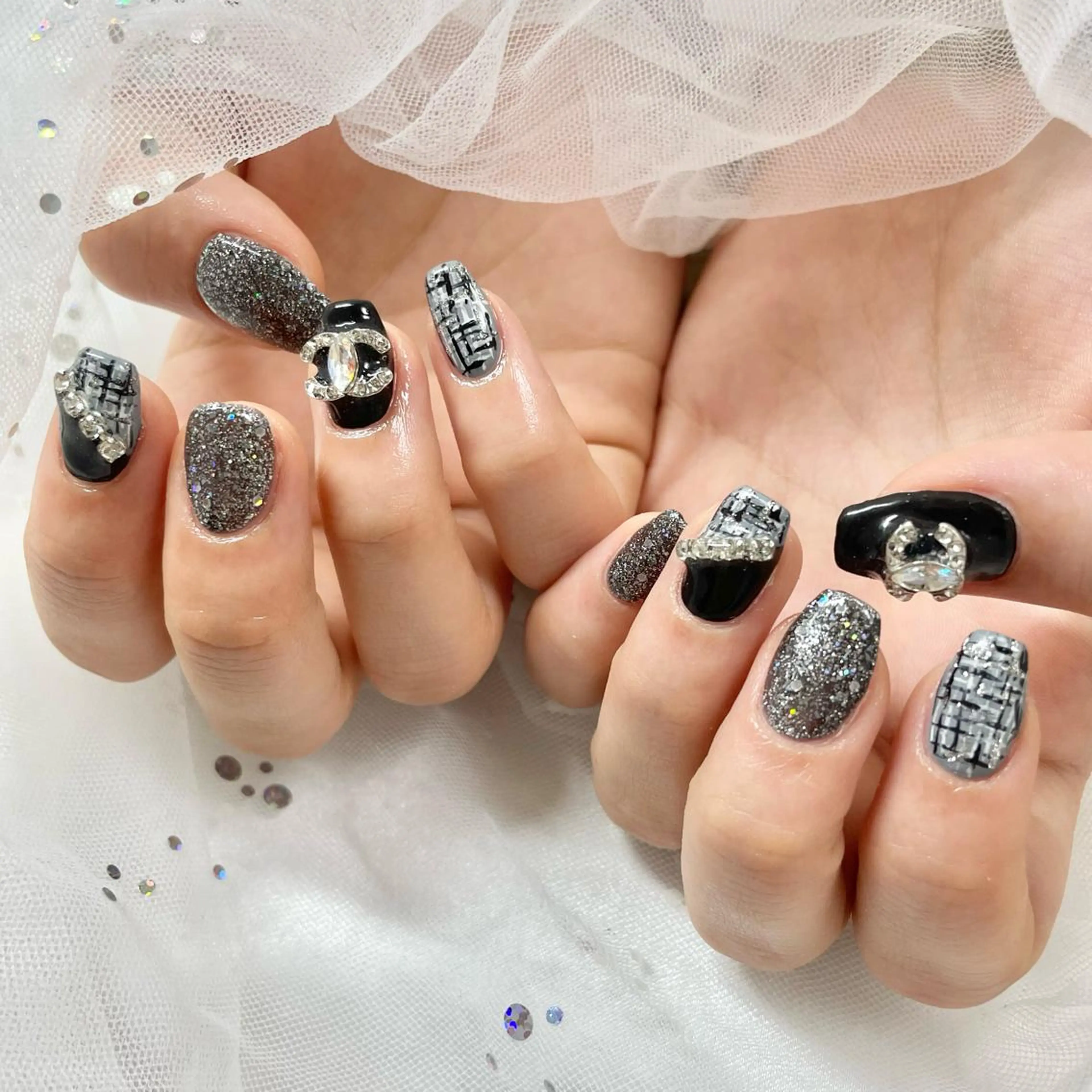 ネイル ツイードネイル 🎀AYAKO 🎀中韓ネイルのネイルデザイン