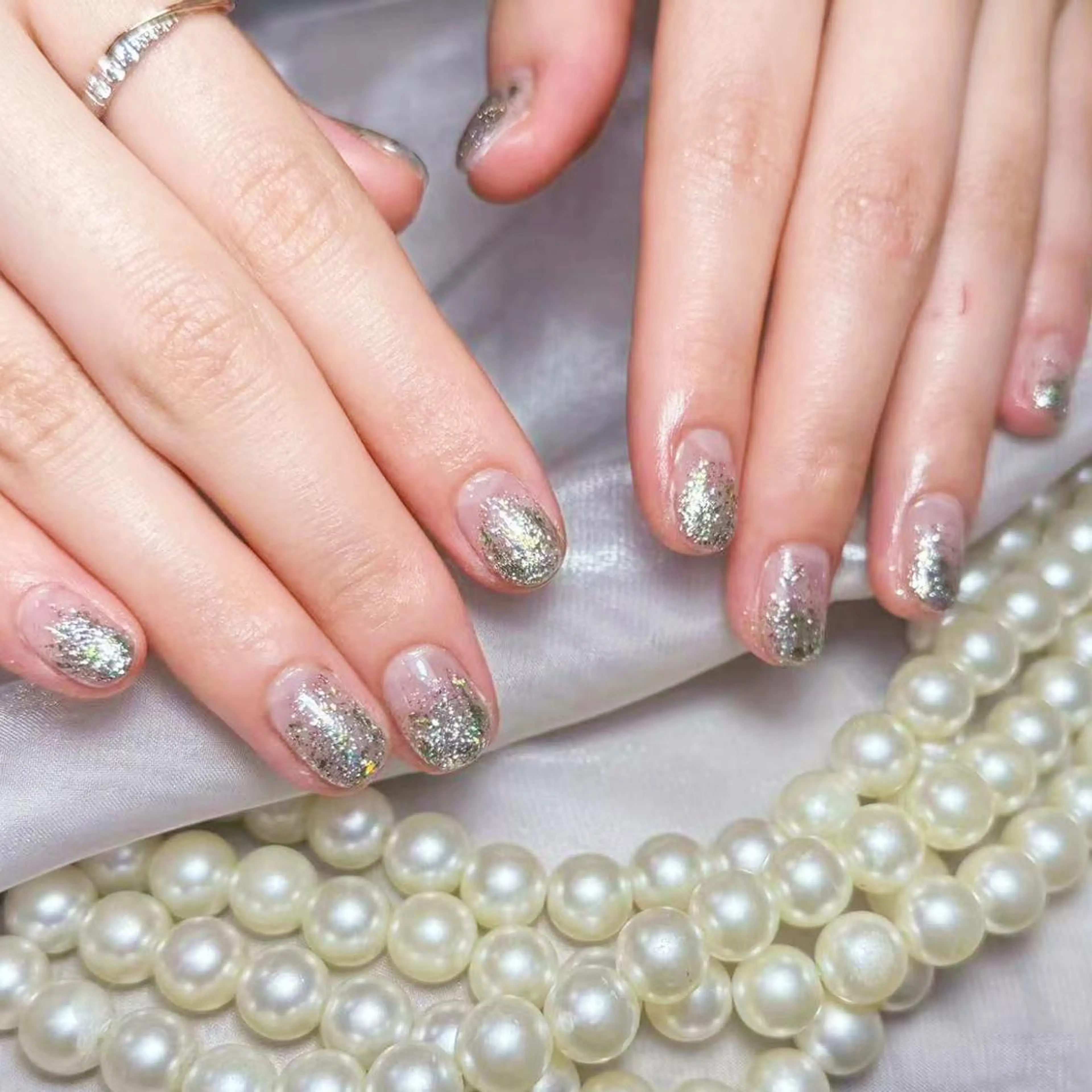 ネイル アートネイル オーロラネイル ガーリー キラキラネイル 韓国ネイル ハンドネイル DIAMOND 💅のネイルデザイン