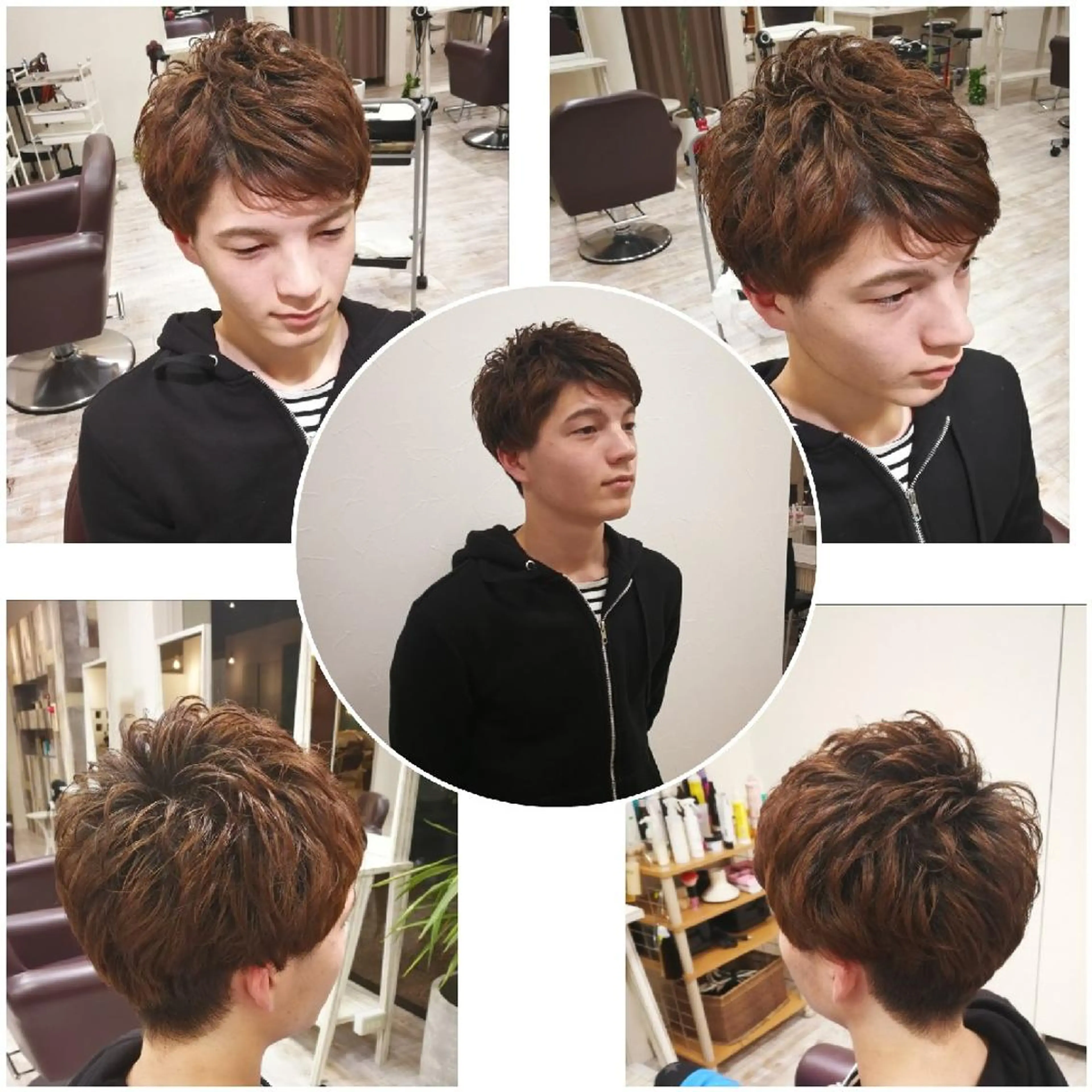 パーマ ショート メンズ メンズパーマ Aile所属・酸性ストレート／カラ ー/山下高明のヘアスタイル