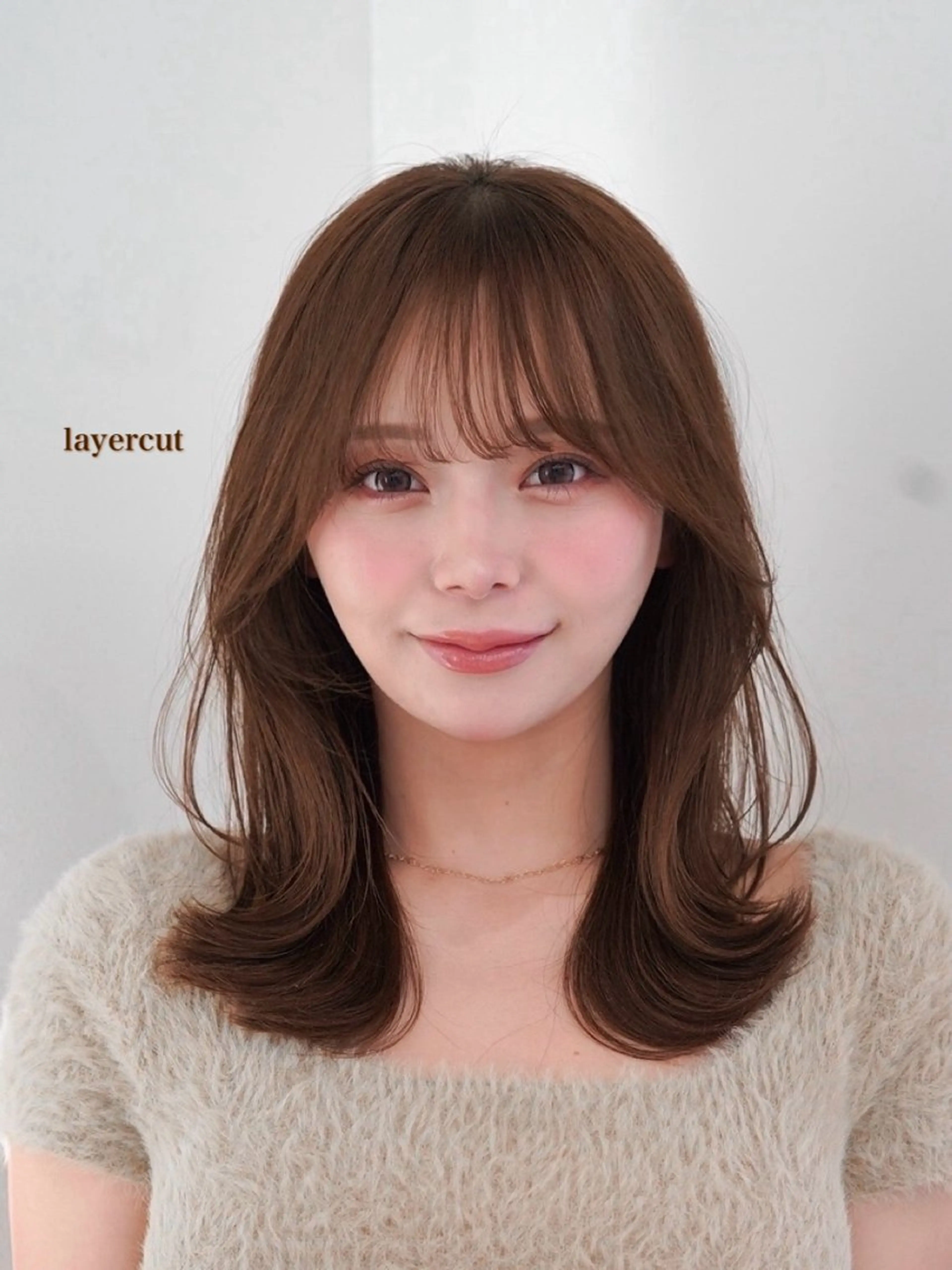 ミディアム カラー カット ヘアカラー ren ボブロブ/ミディアムのヘアスタイル