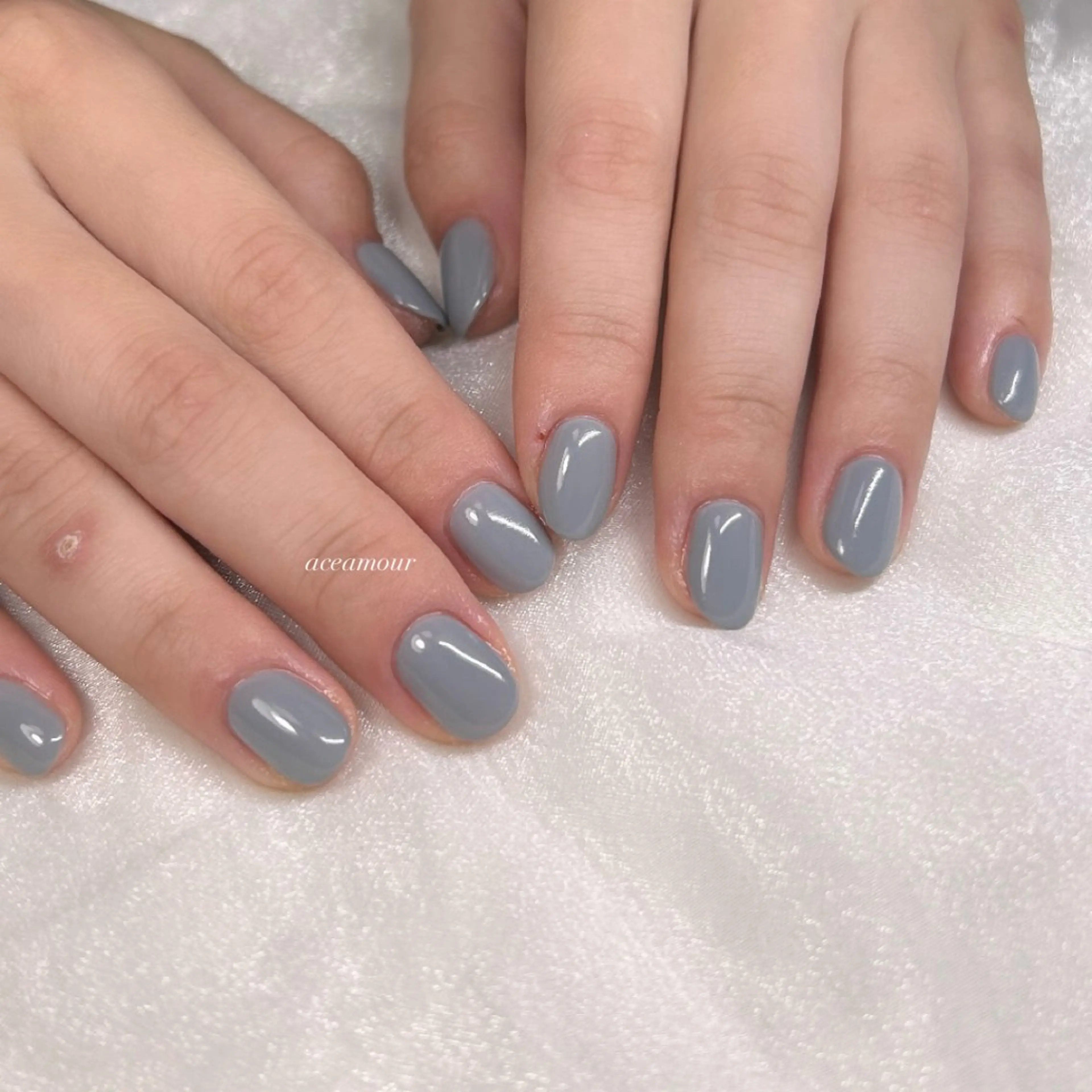 ネイル ブルー ハンドネイル ネイル/耳つぼ /新ホワイトニングのネイルデザイン