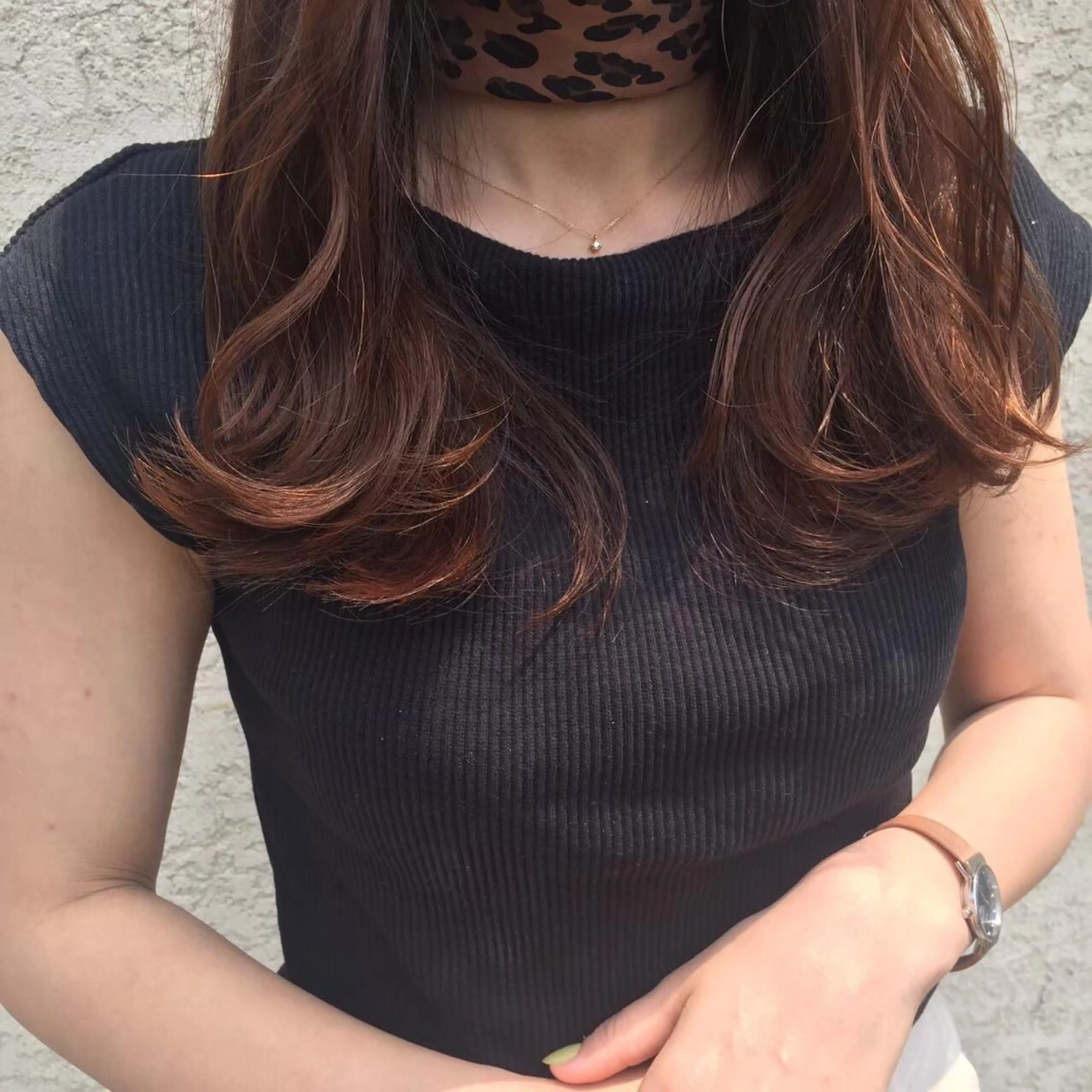 セミロング カラー ヘアアレンジ ブラウンカラー レイヤーカット カット ヘアカラー トリートメント 中津/柔らかカラー/ ナガオ　イズミのヘアスタイル