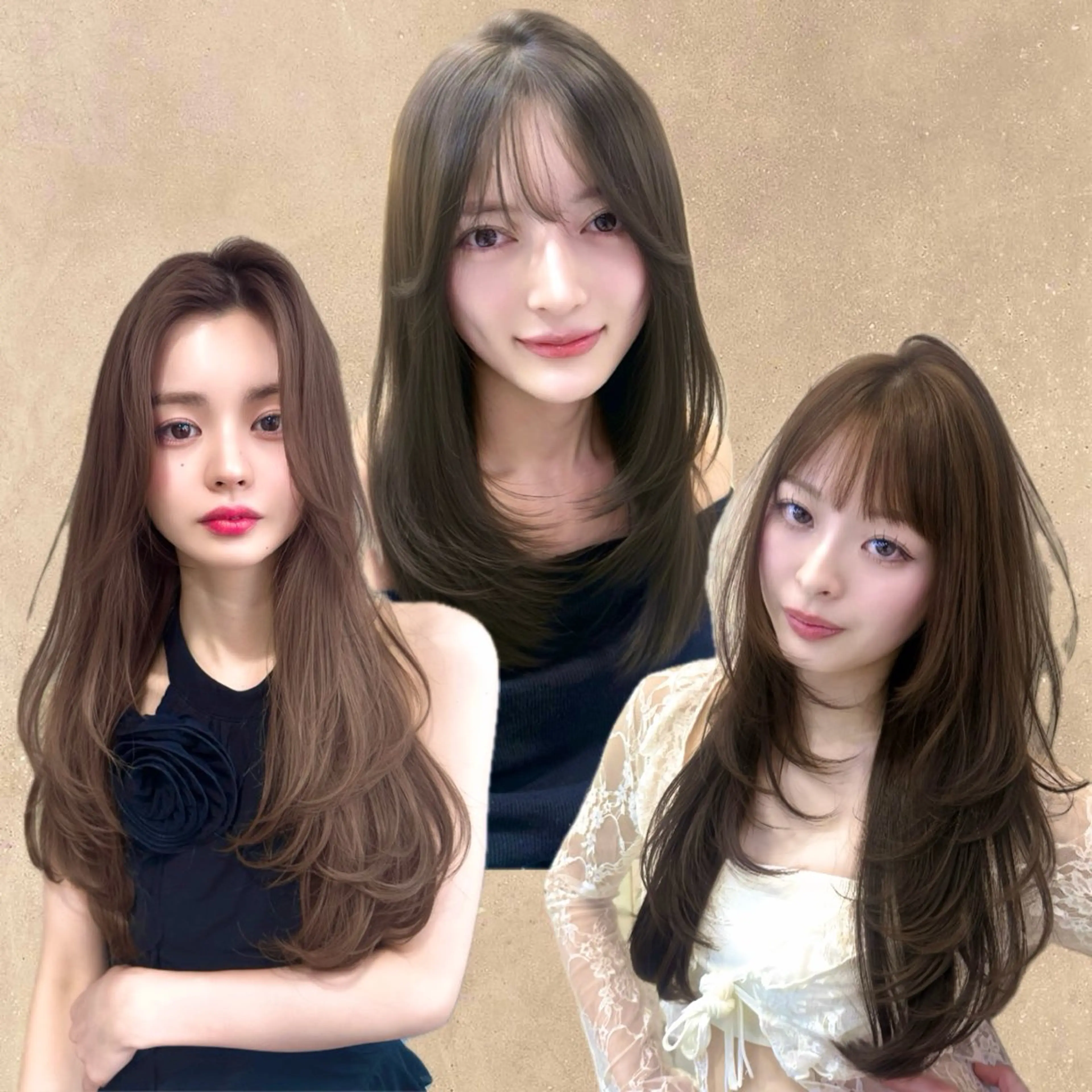 セミロング カラー カット トリートメント ヘアセット 新宿/韓国レイヤー 髪質改善カラー/角所のヘアスタイル