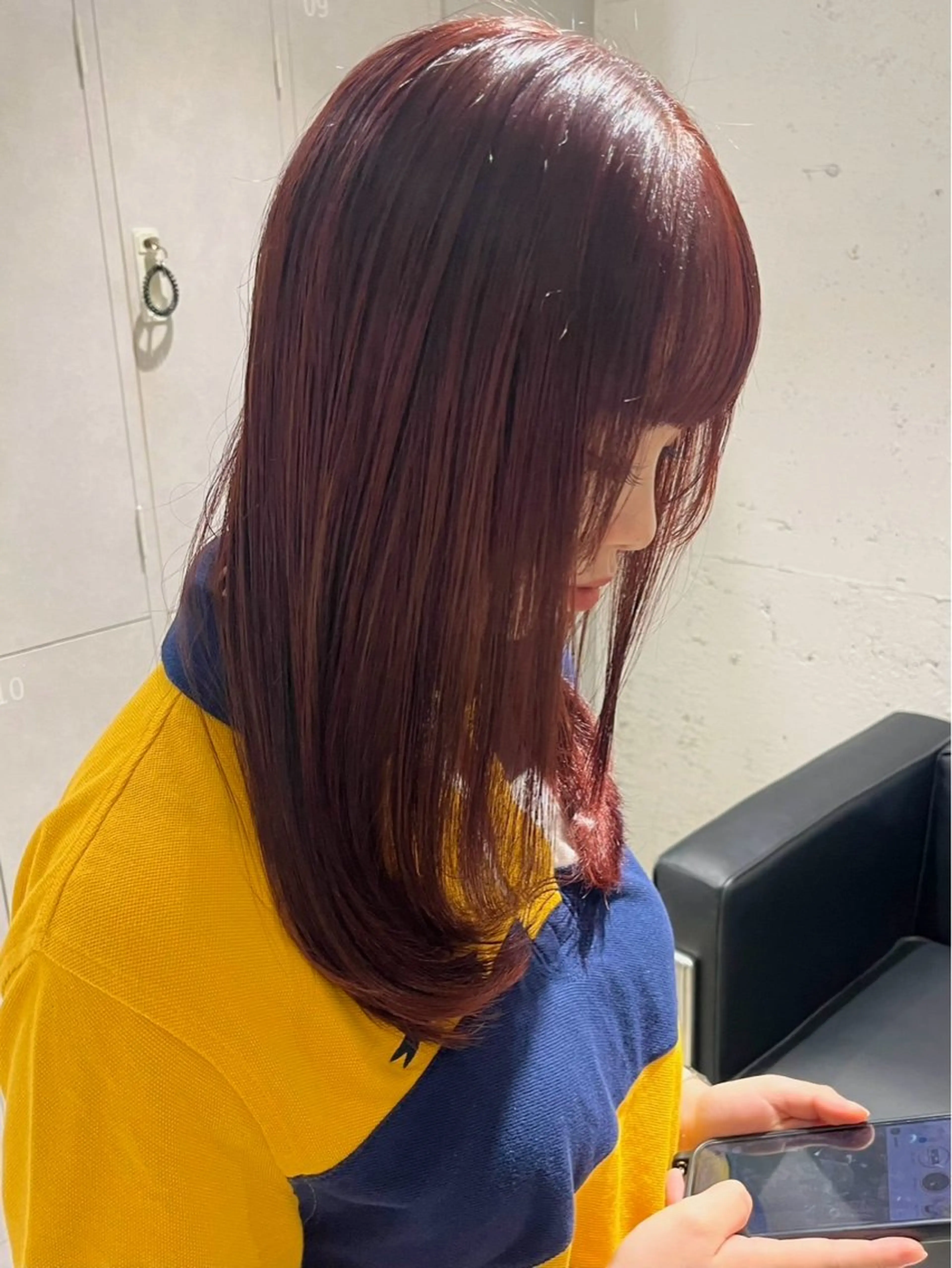 カラー ブリーチ ブリーチなしカラー レッドカラー カラーモデル募集/ ゆな🎀のヘアスタイル