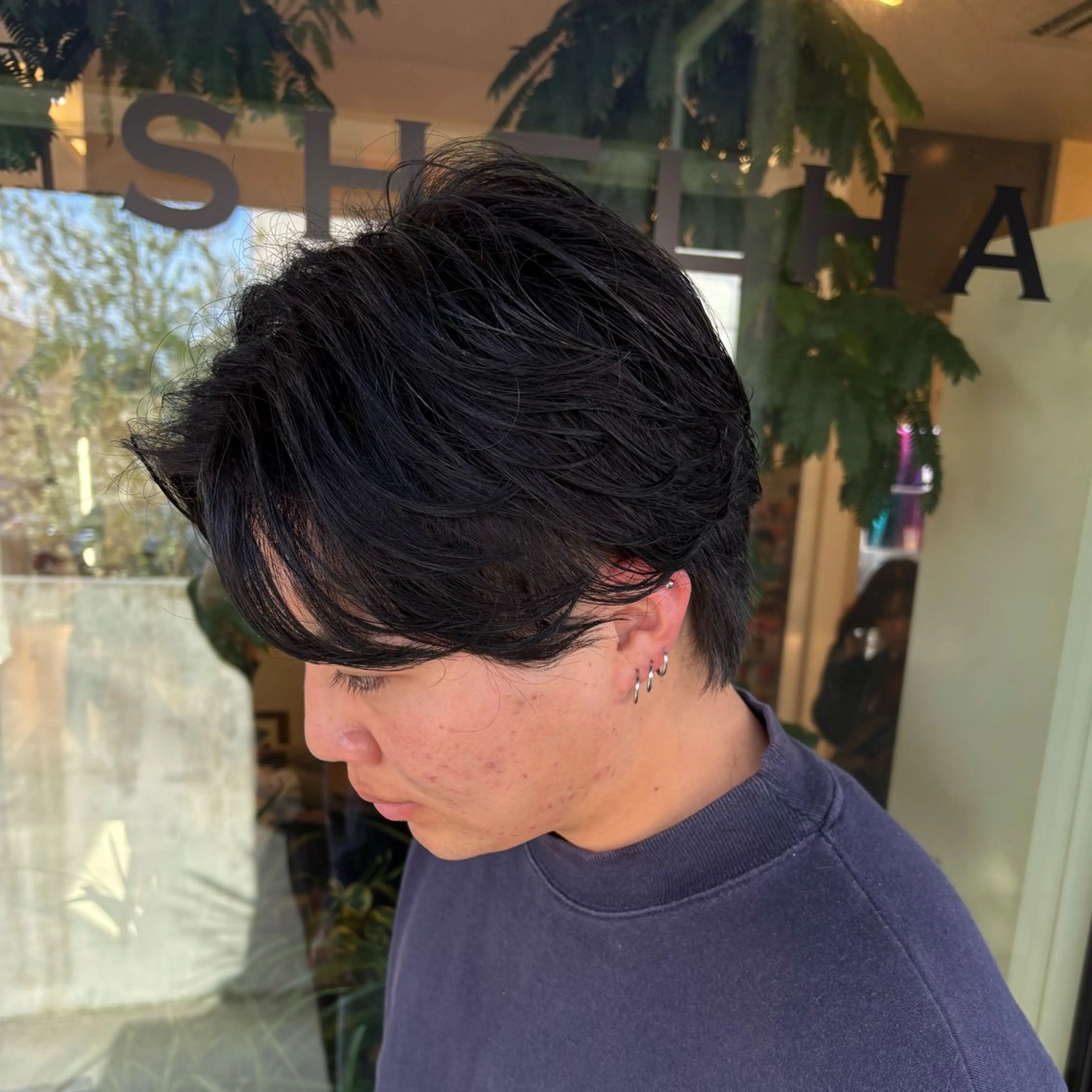 パーマ メンズ センターパート フェザーパーマ メンズパーマ カット パーマ GISELA サリナのヘアスタイル