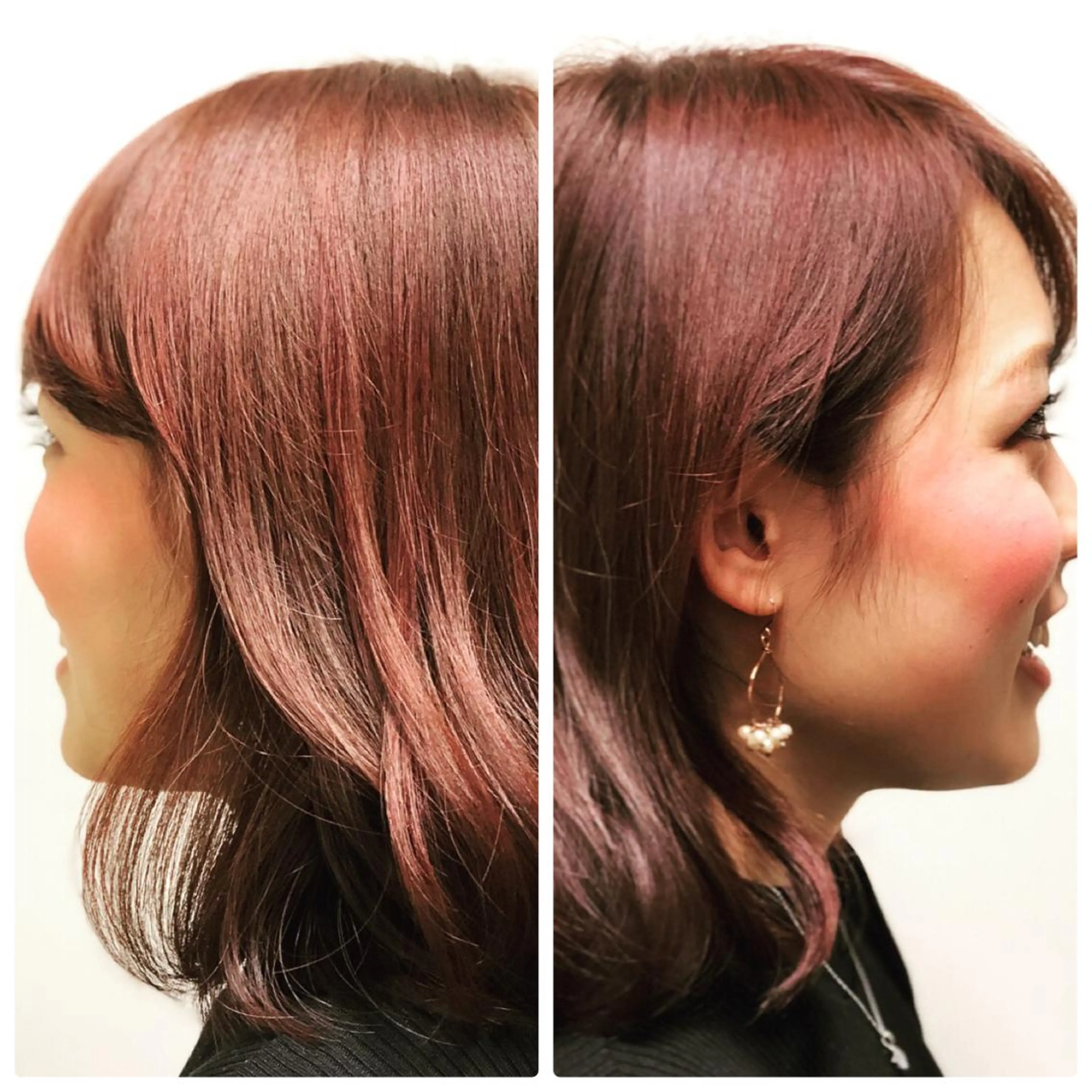 ミディアム カラー レッドカラー gen所属・坂元 智信のヘアスタイル