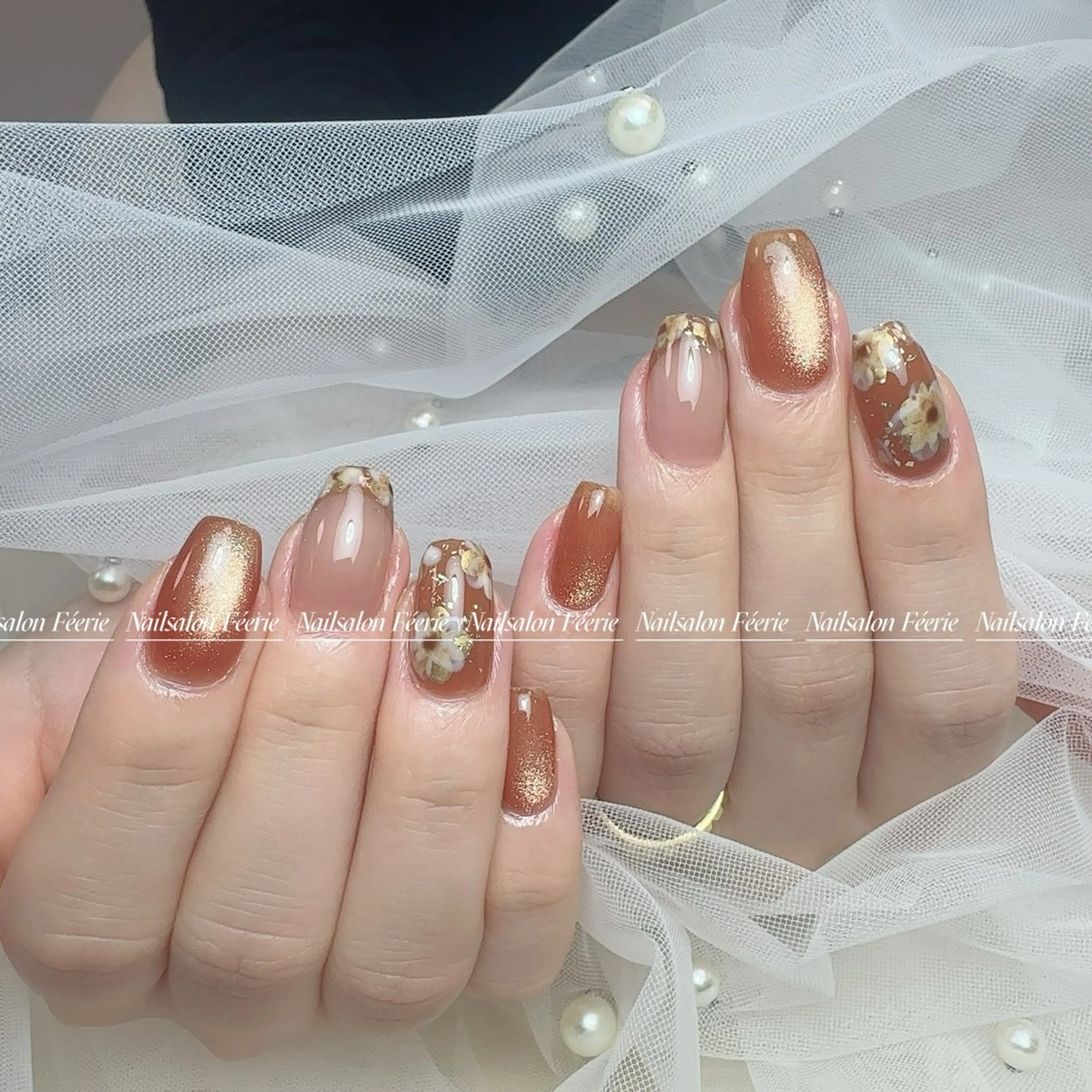 ネイル 成人式 長さ出し フットネイル フレンチネイル ジェルネイル ハンドネイル ハンドケア nail salon Feerieのネイルデザイン