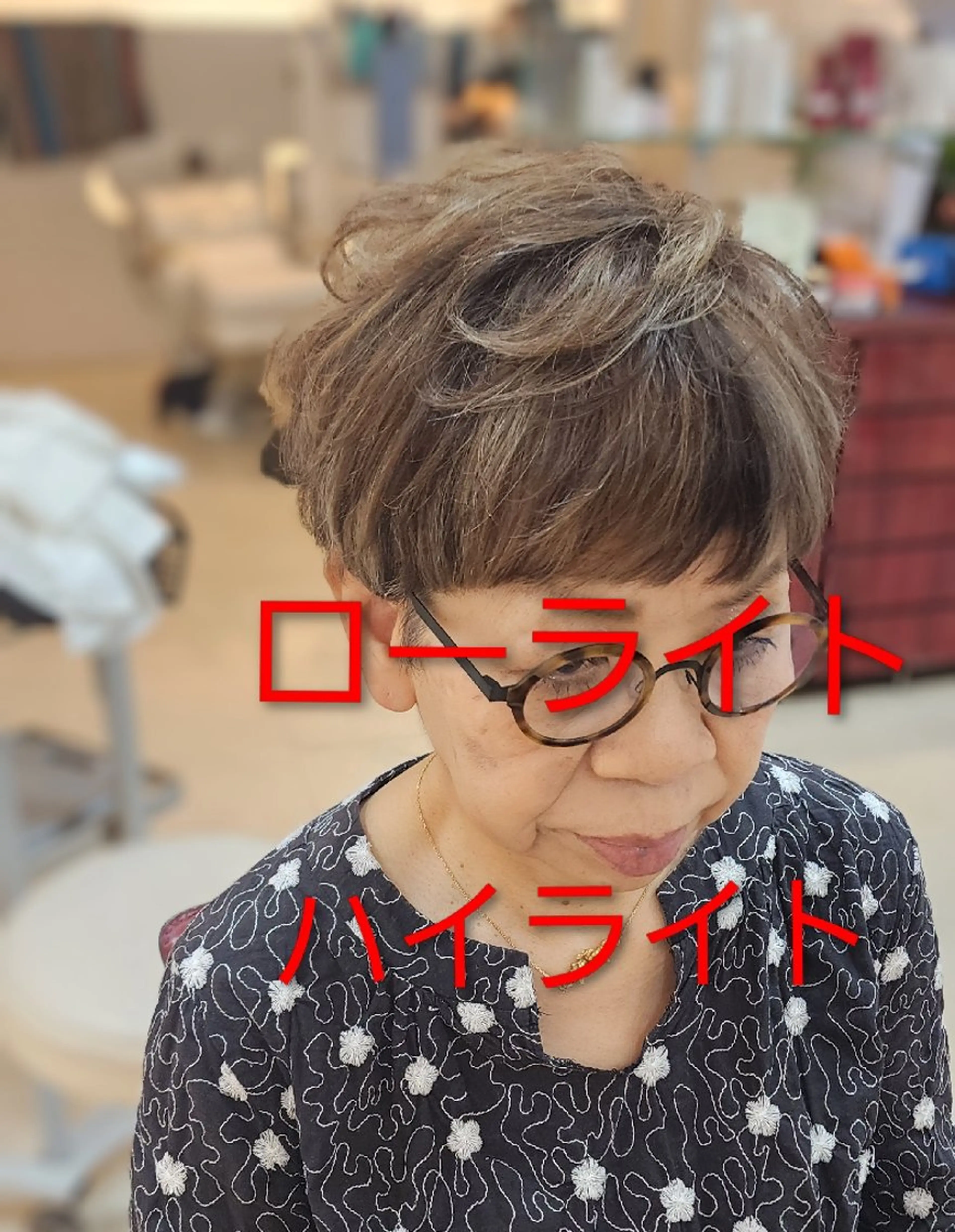 ショート カラー パーマ ハイライトカラー ハイライト カット ヘアカラー パーマ hairmake Juinのヘアスタイル