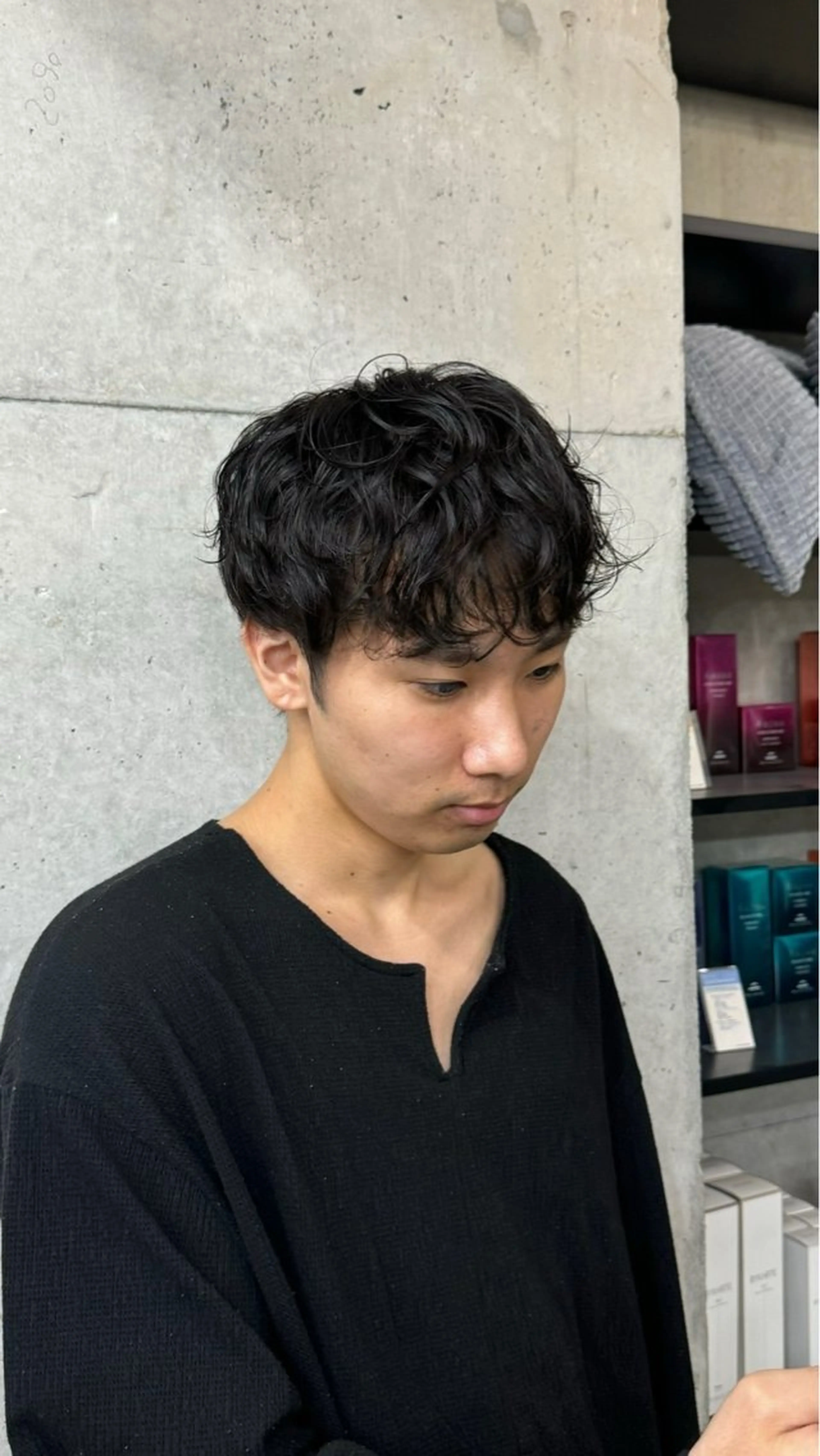 パーマ メンズ メンズ韓国風 メンズパーマ カット パーマ be'leef.ric 守口店所属・スペインカール/ メンズパーマ/山下のヘアスタイル