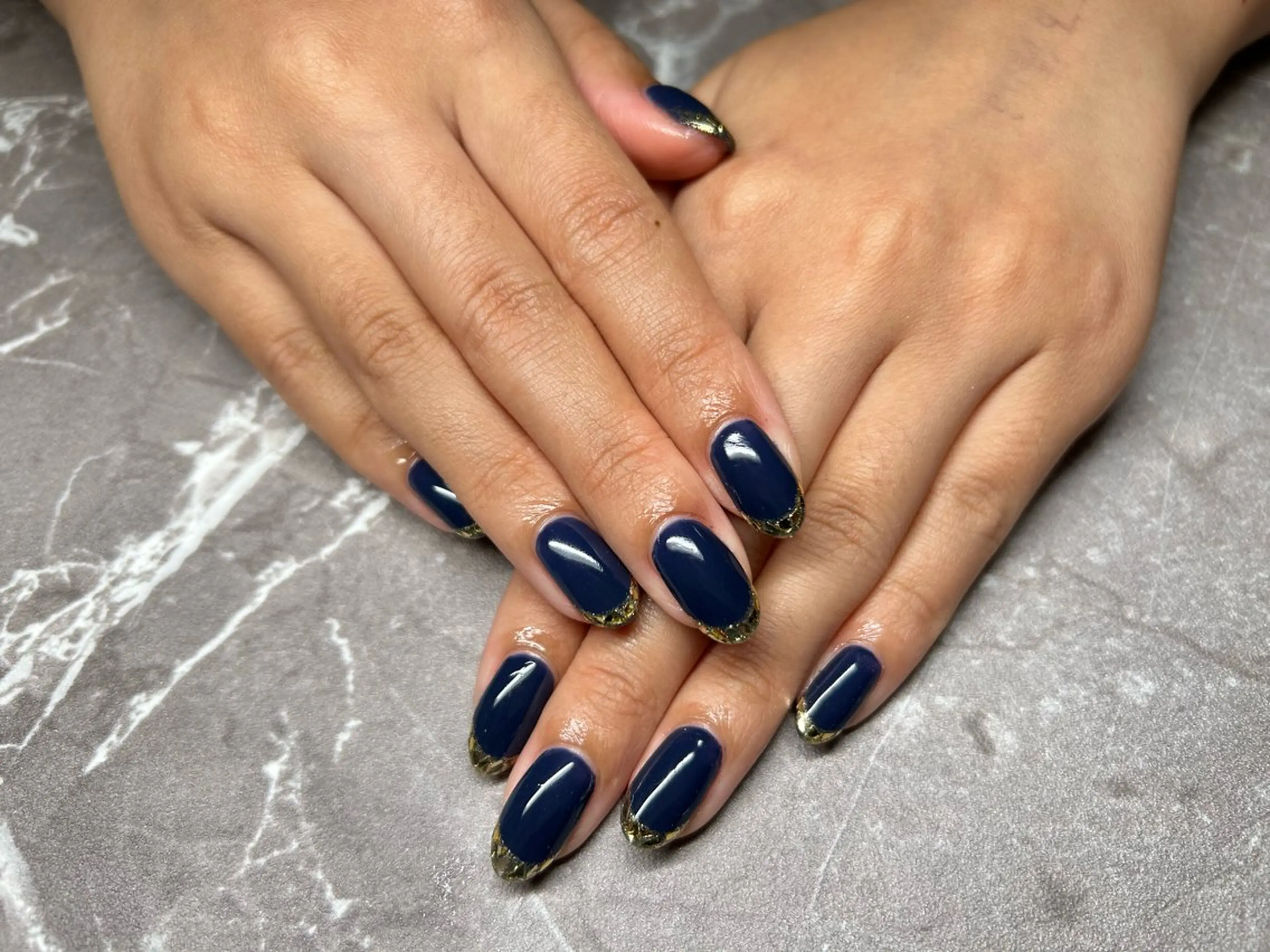 ネイル フレンチネイル ガラスフレンチ ハンドネイル Lisa’s Salonのネイルデザイン