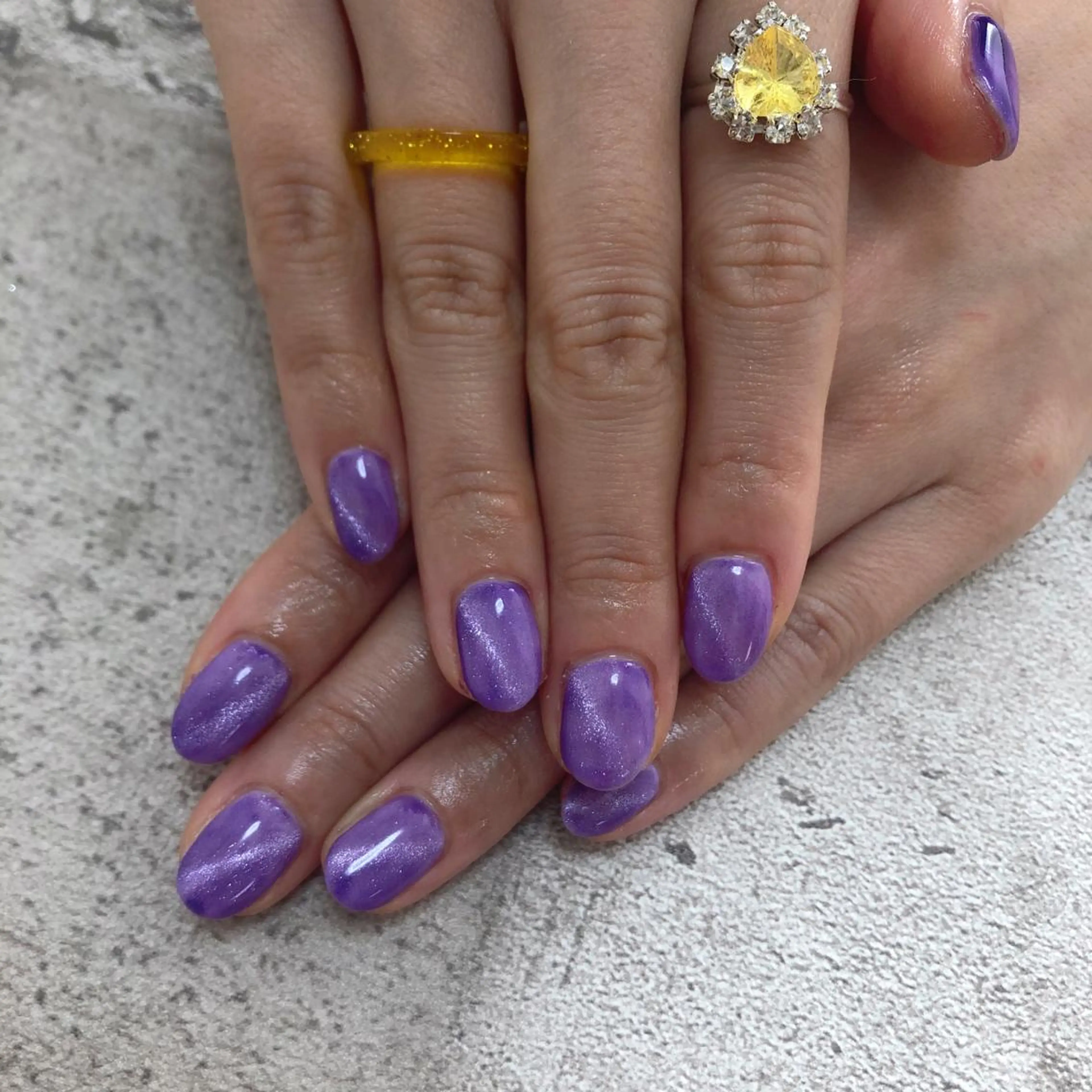 ネイル マグネットネイル パープル ハンドネイル Mogu nail 二子玉川のネイルデザイン