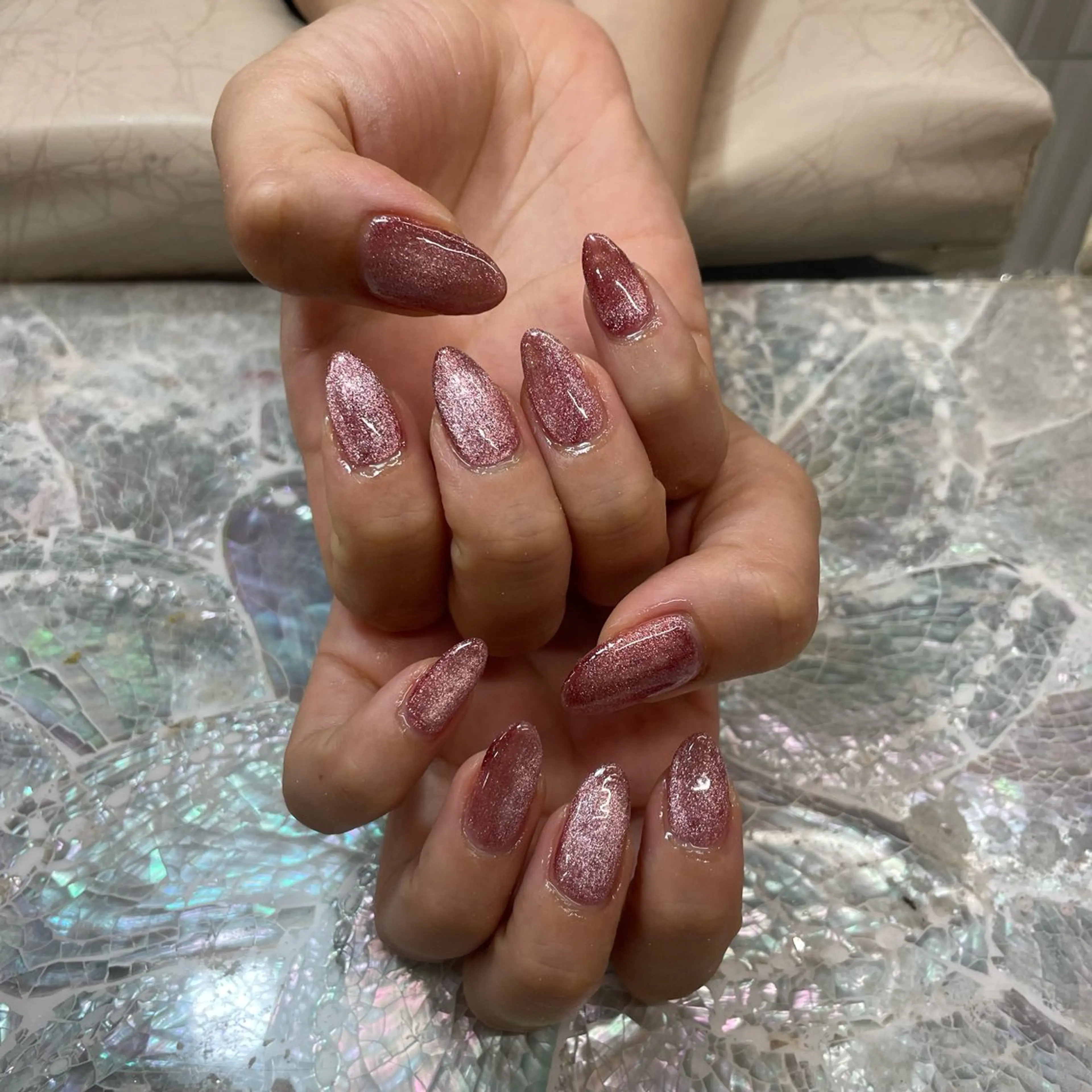 ネイル 氷ネイル・うるうるネイル マグネットネイル 🌴konami 4U NAIL🥥のネイルデザイン