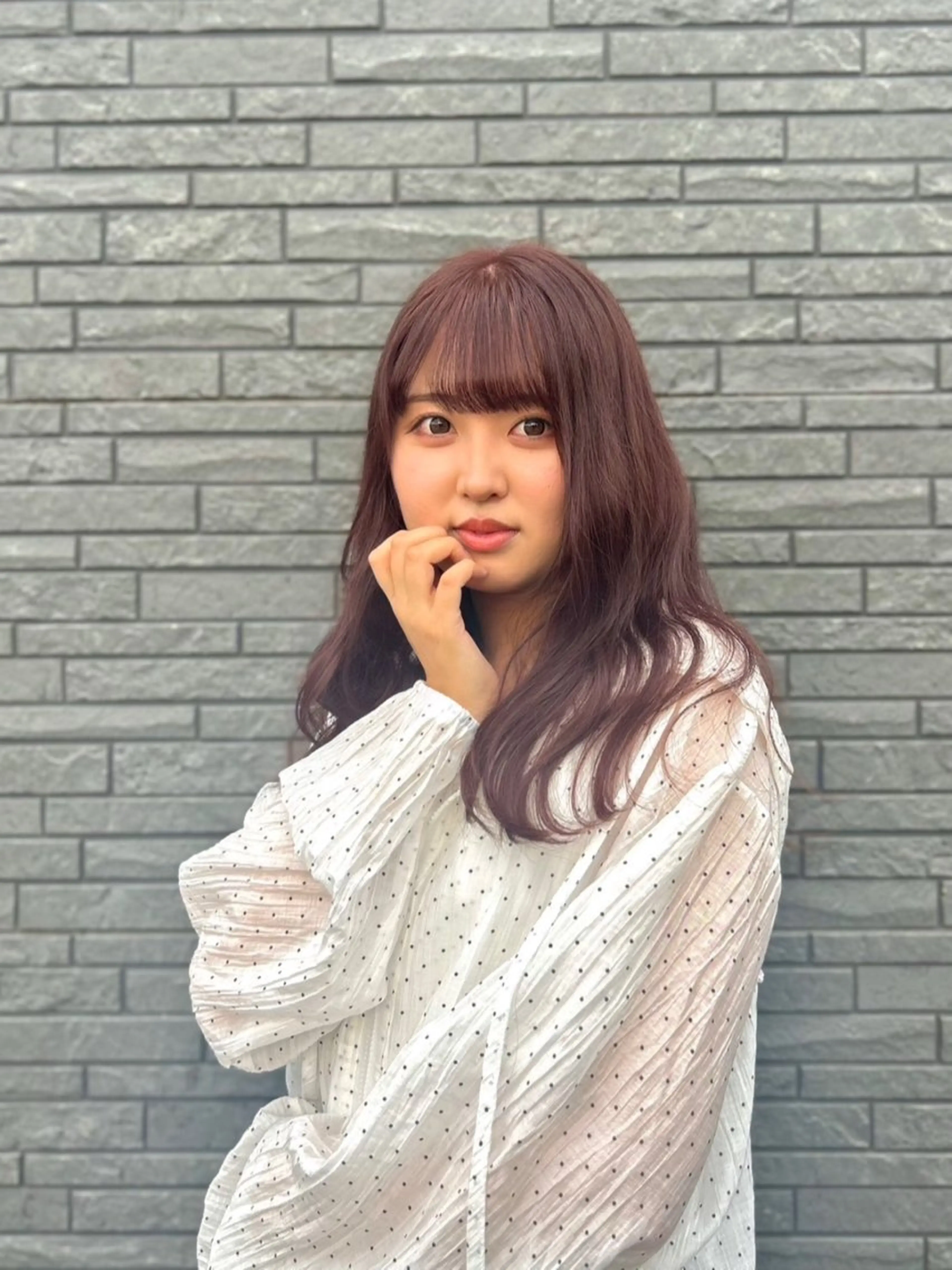 セミロング カット ヘアカラー 水元 聖流のヘアスタイル