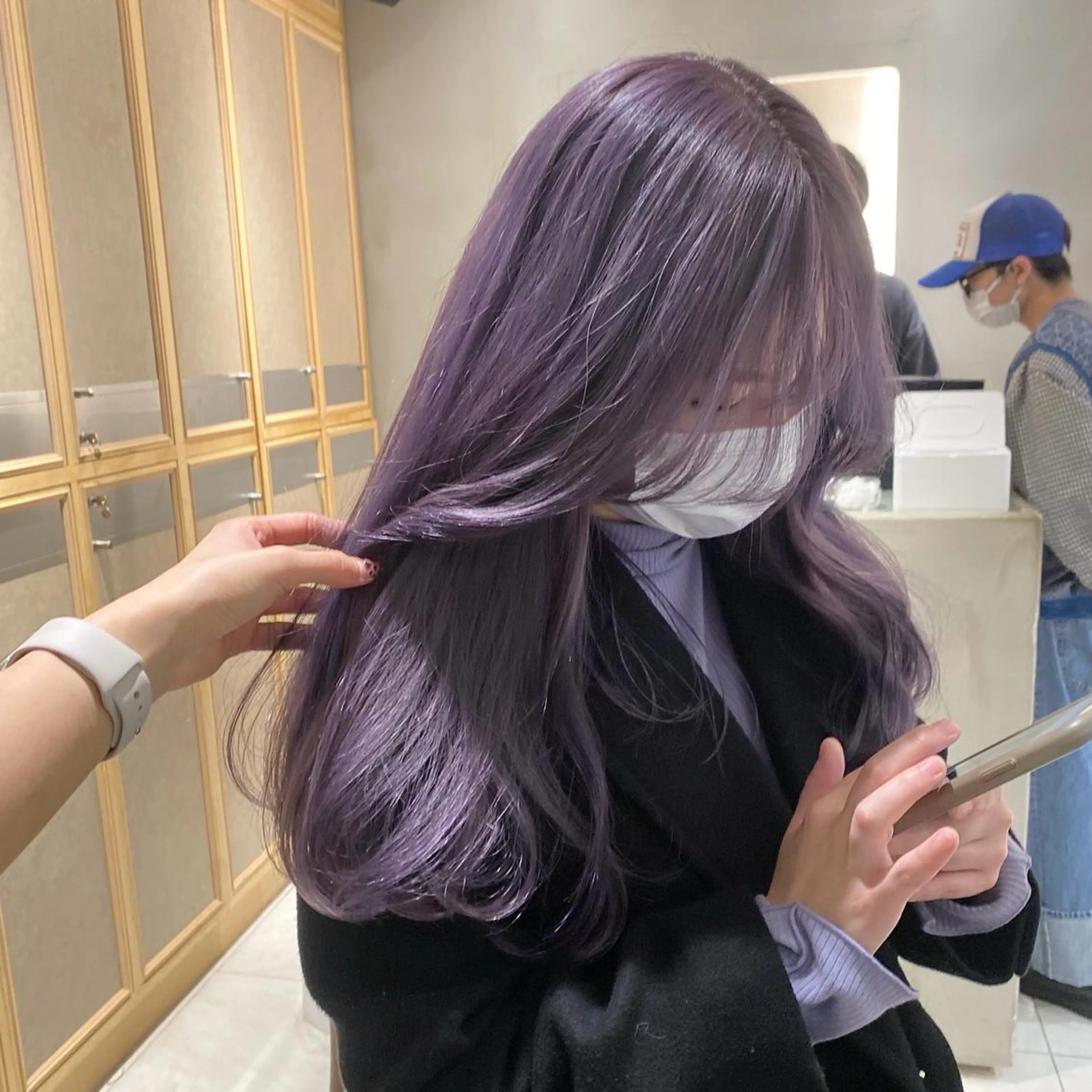 ロング カラー ラベンダーカラー ラベンダーグレー ayumi / ダブルカラーのヘアスタイル