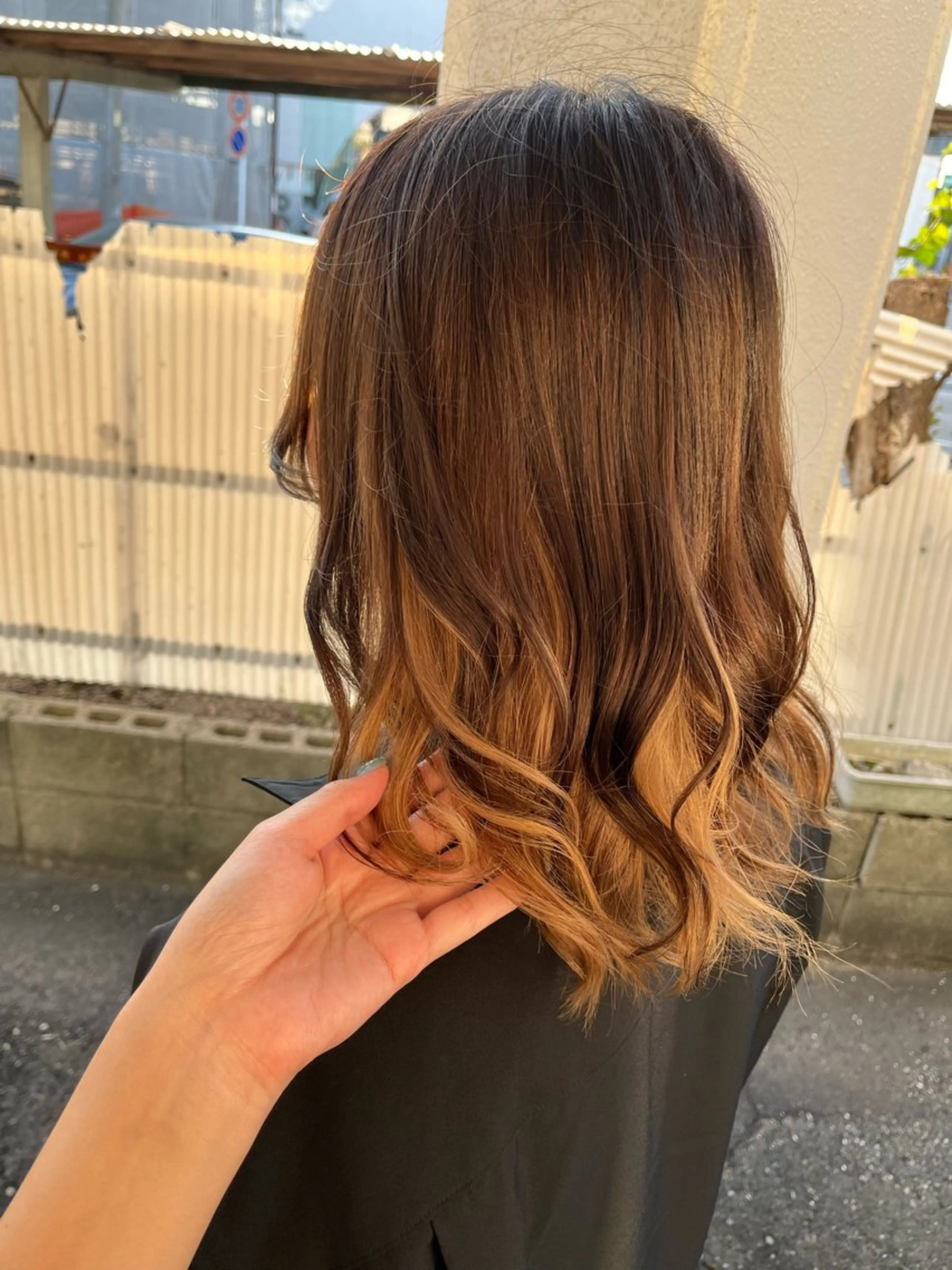 セミロング カラー ヘアアレンジ ヘアカラー like みやびのヘアスタイル