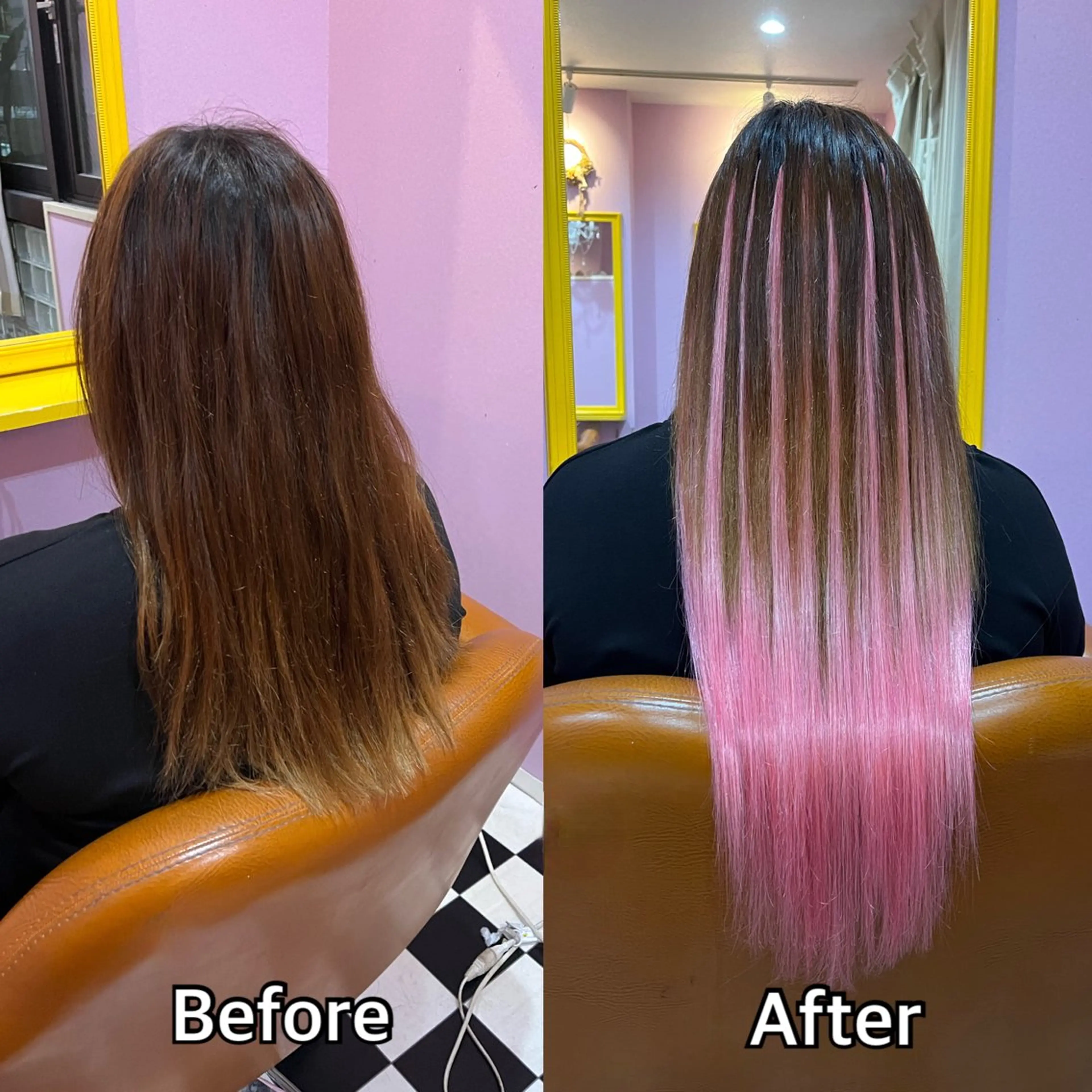 ロング エクステ シール+ちび編み込み エクステ梅田🐨のヘアスタイル