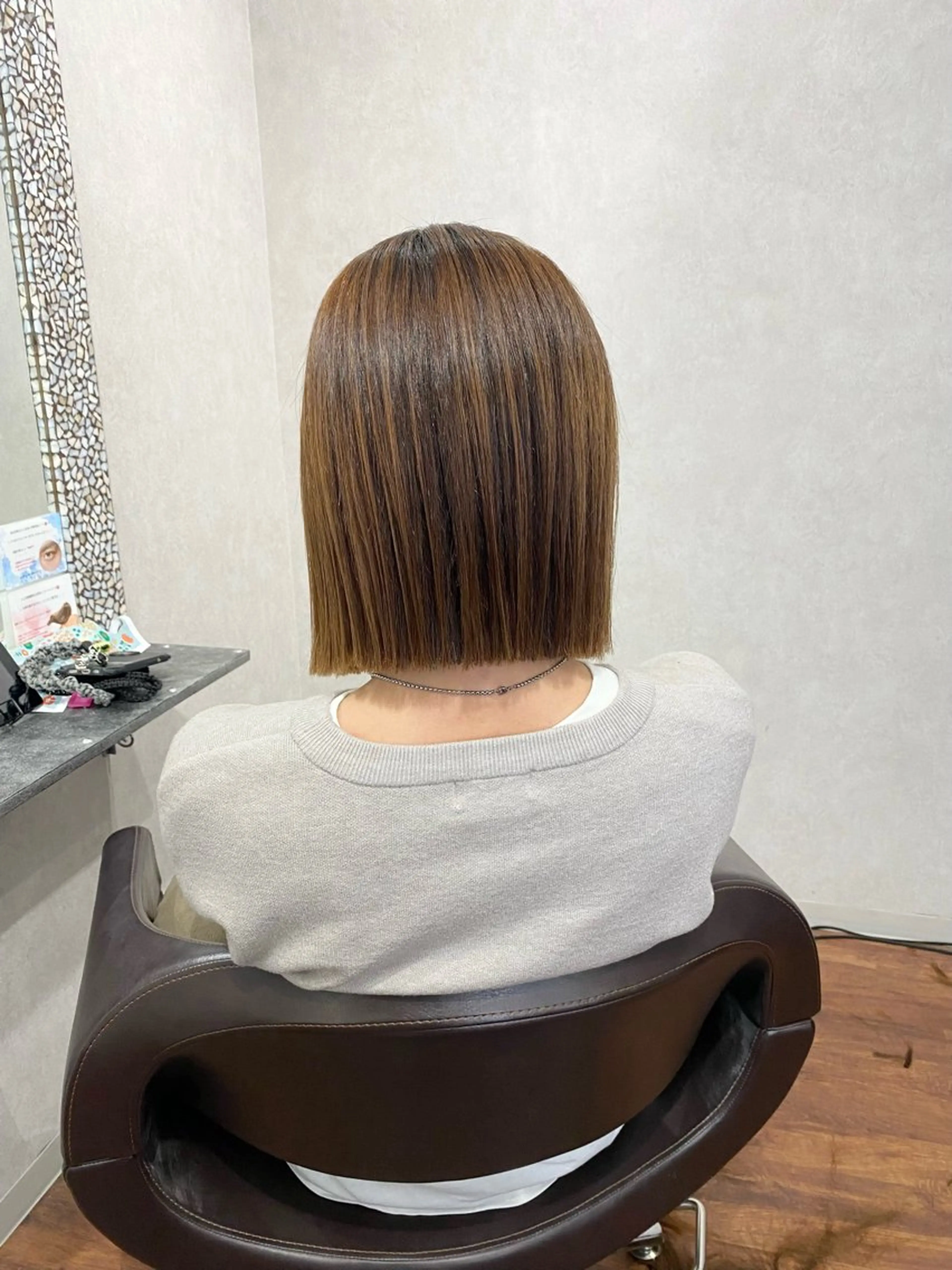 ミディアム ボブ 縮毛矯正 _White所属・ＳＨＩ ＺＵのヘアスタイル