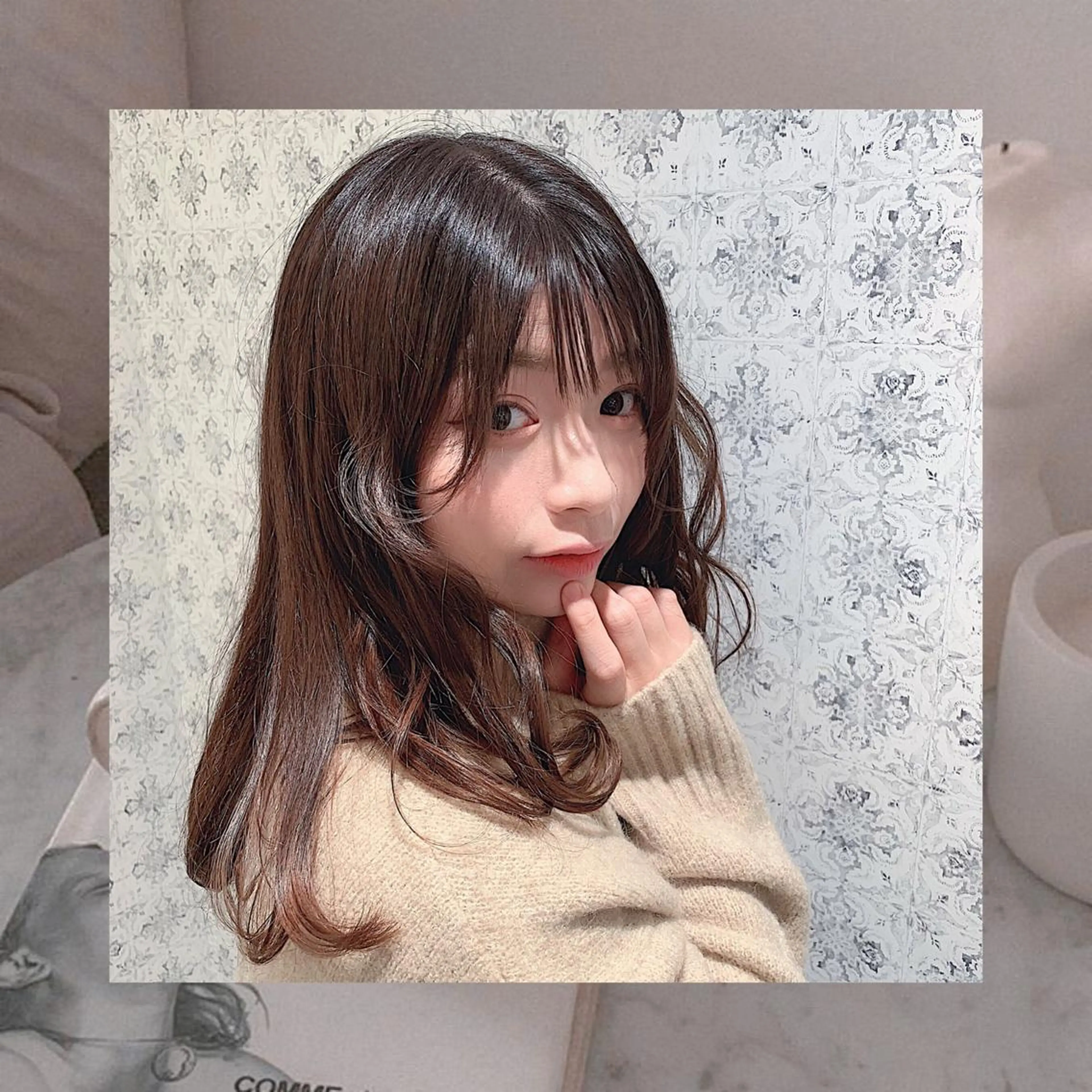 ロング カラー ヘアアレンジ ヘアセット 寒色アイドルカラー JUNOチナツのヘアスタイル