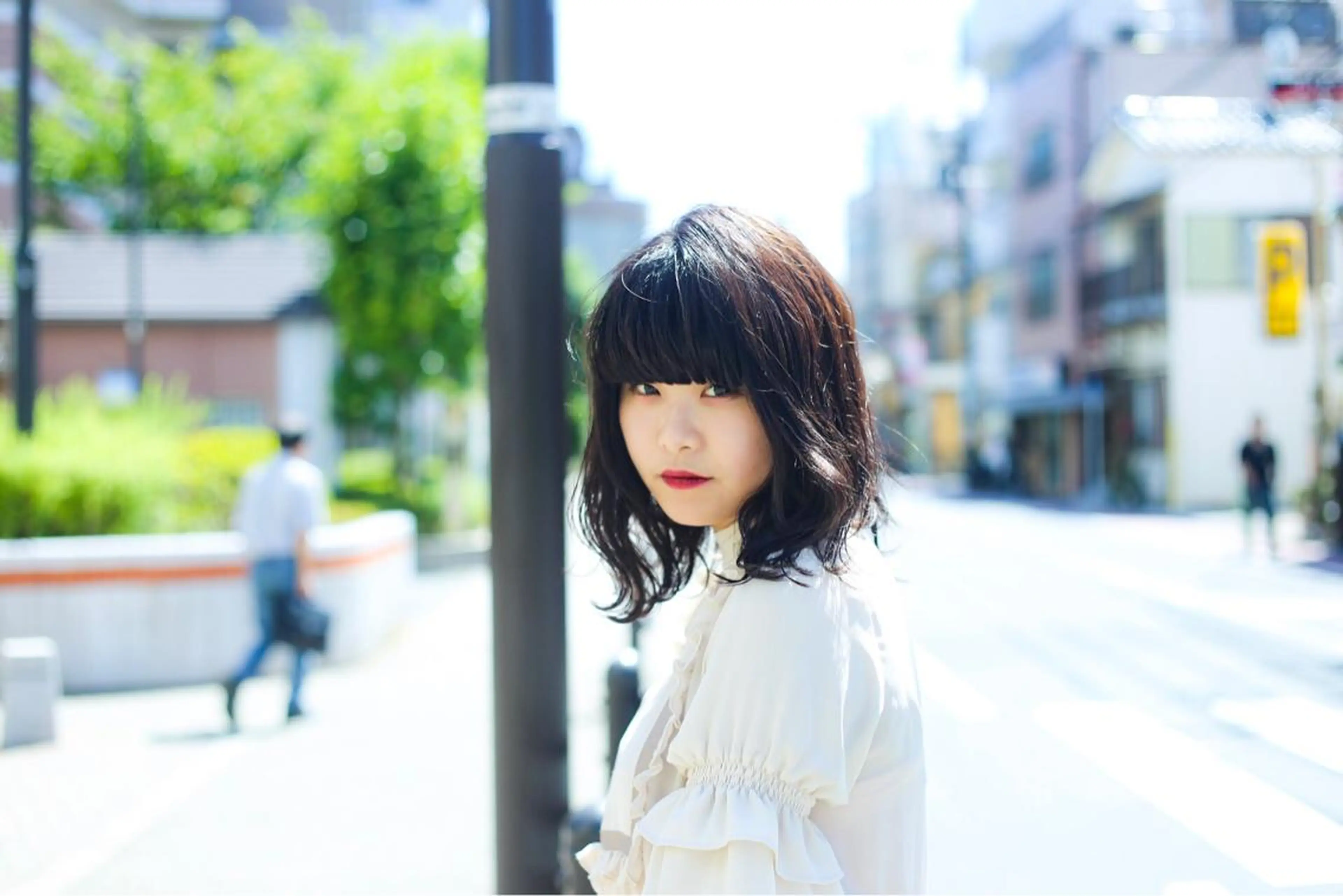 セミロング オーストヘアージジ所属・TAI透明カラー 柔らかい縮毛矯正のヘアスタイル