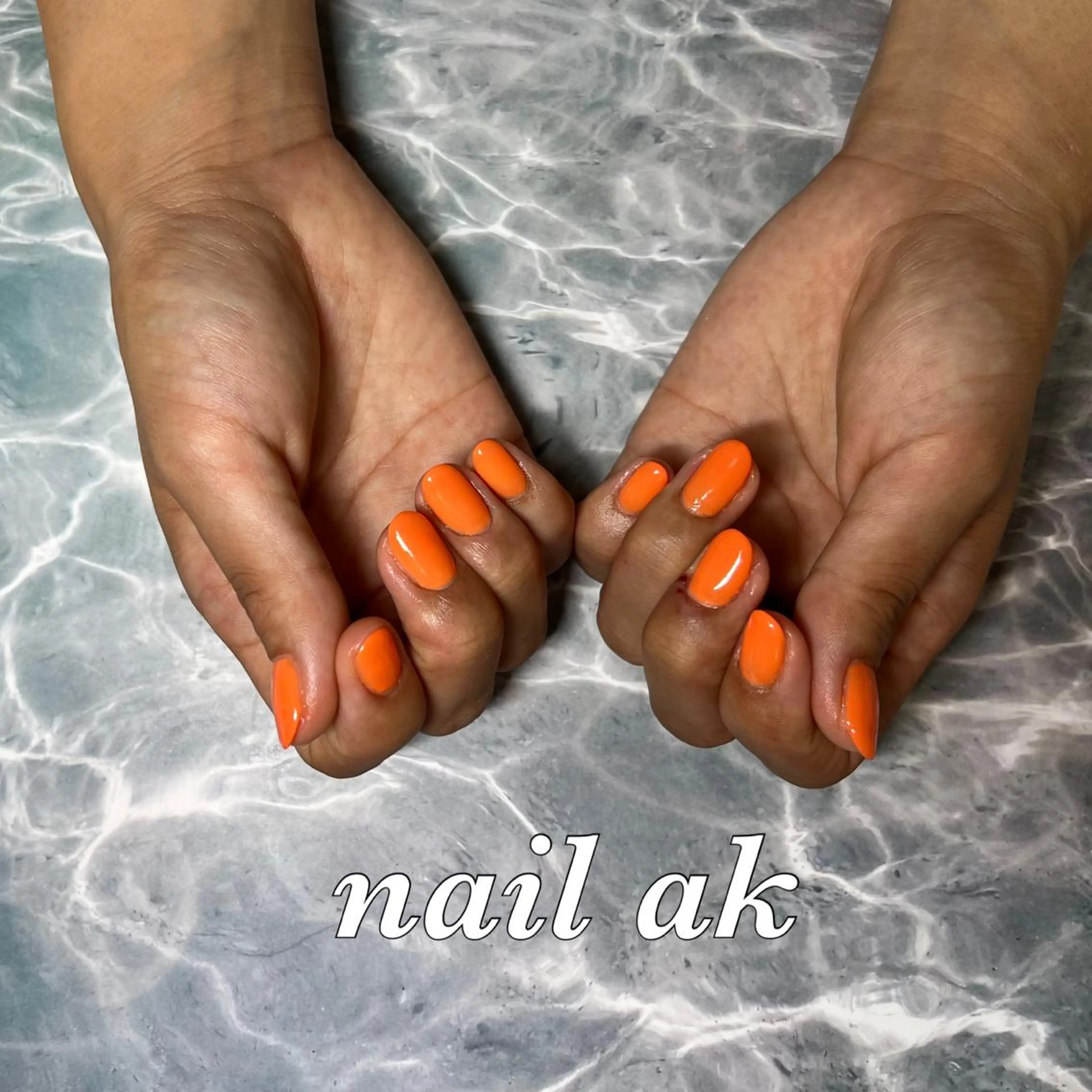 ネイル オレンジ ハンドネイル ak nail .のネイルデザイン