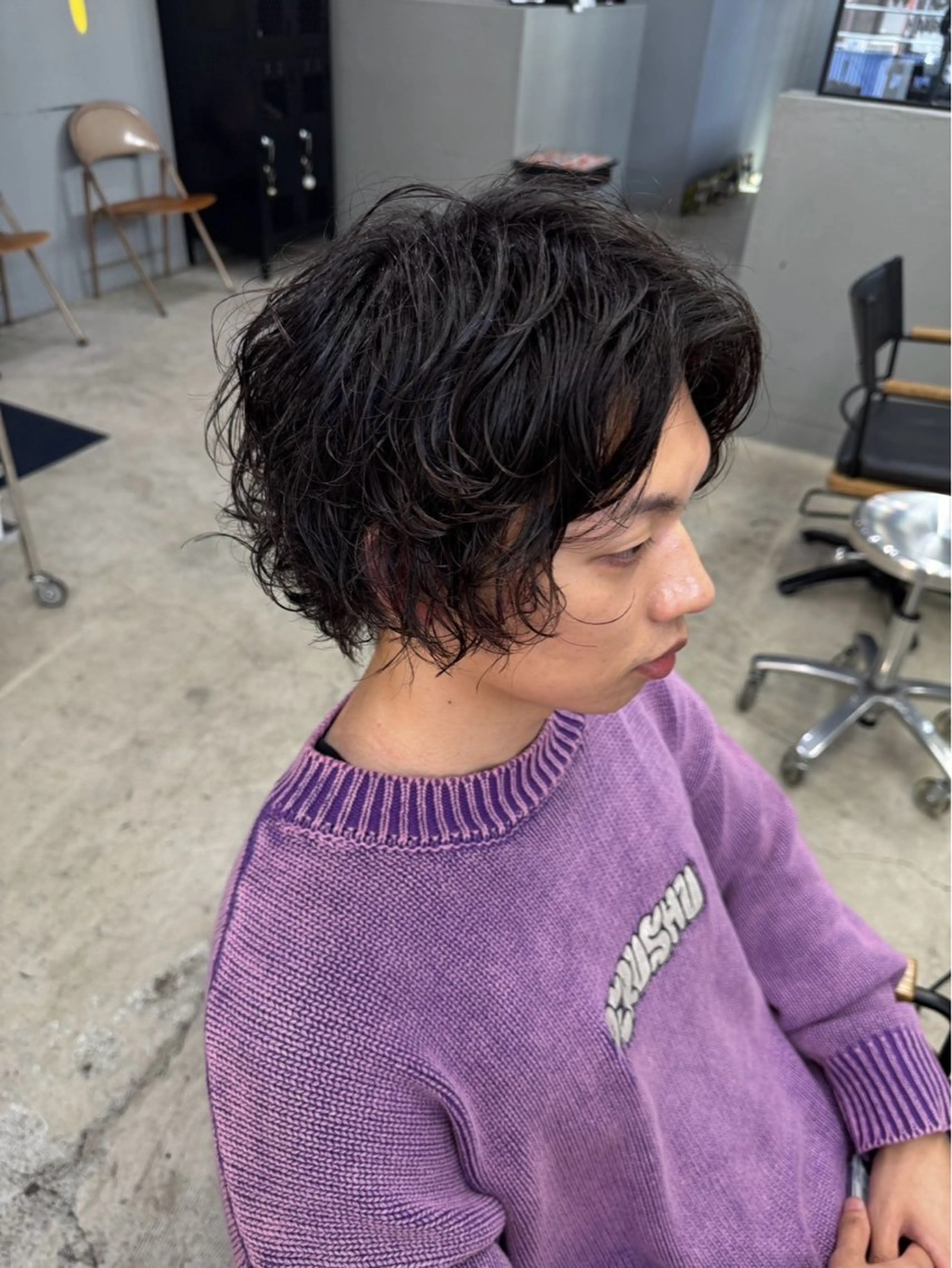 ミディアム メンズ カット パーマ メンズ専門サロン wokeのヘアスタイル