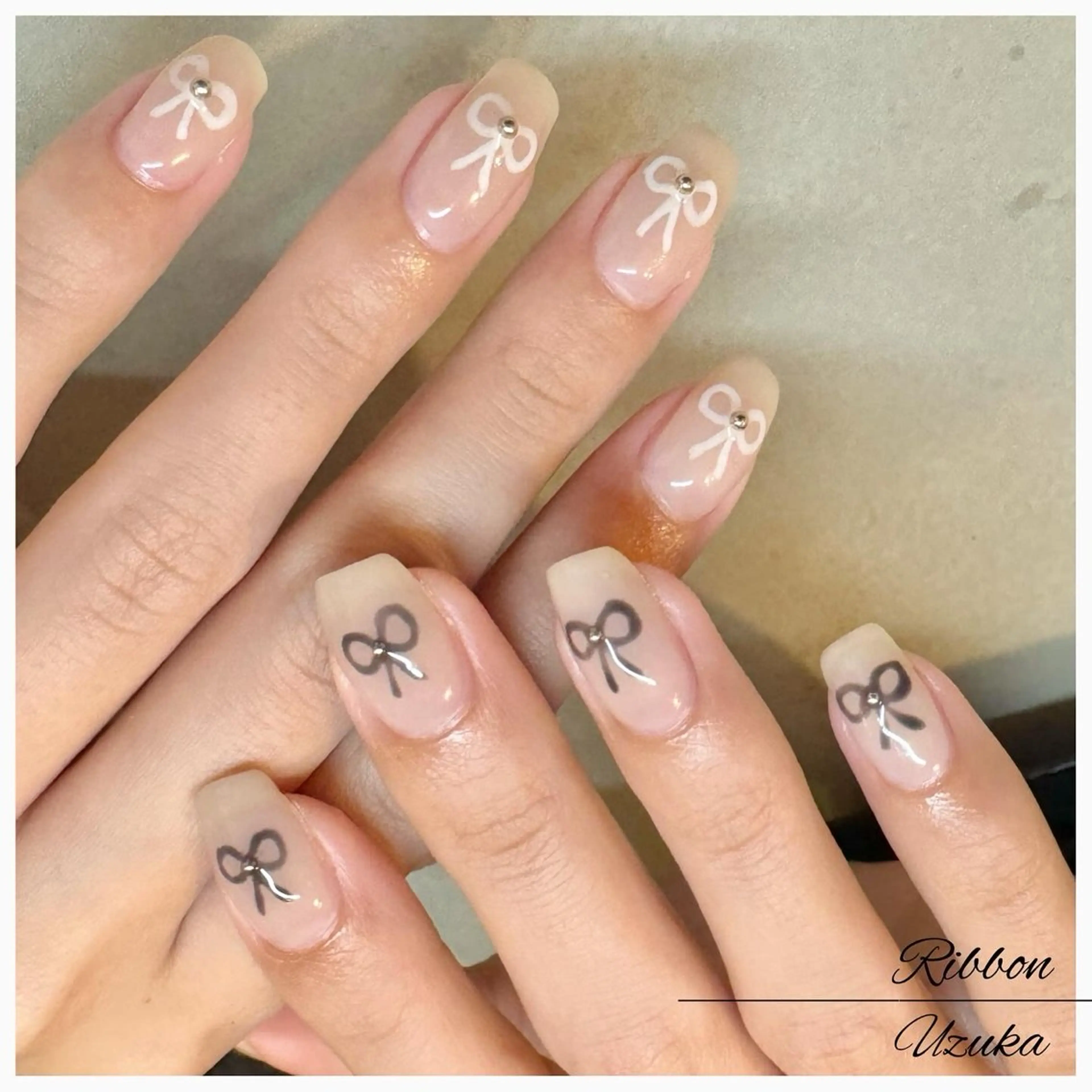 ネイル リボン 【 enn 】 Uzuka Yukaのネイルデザイン