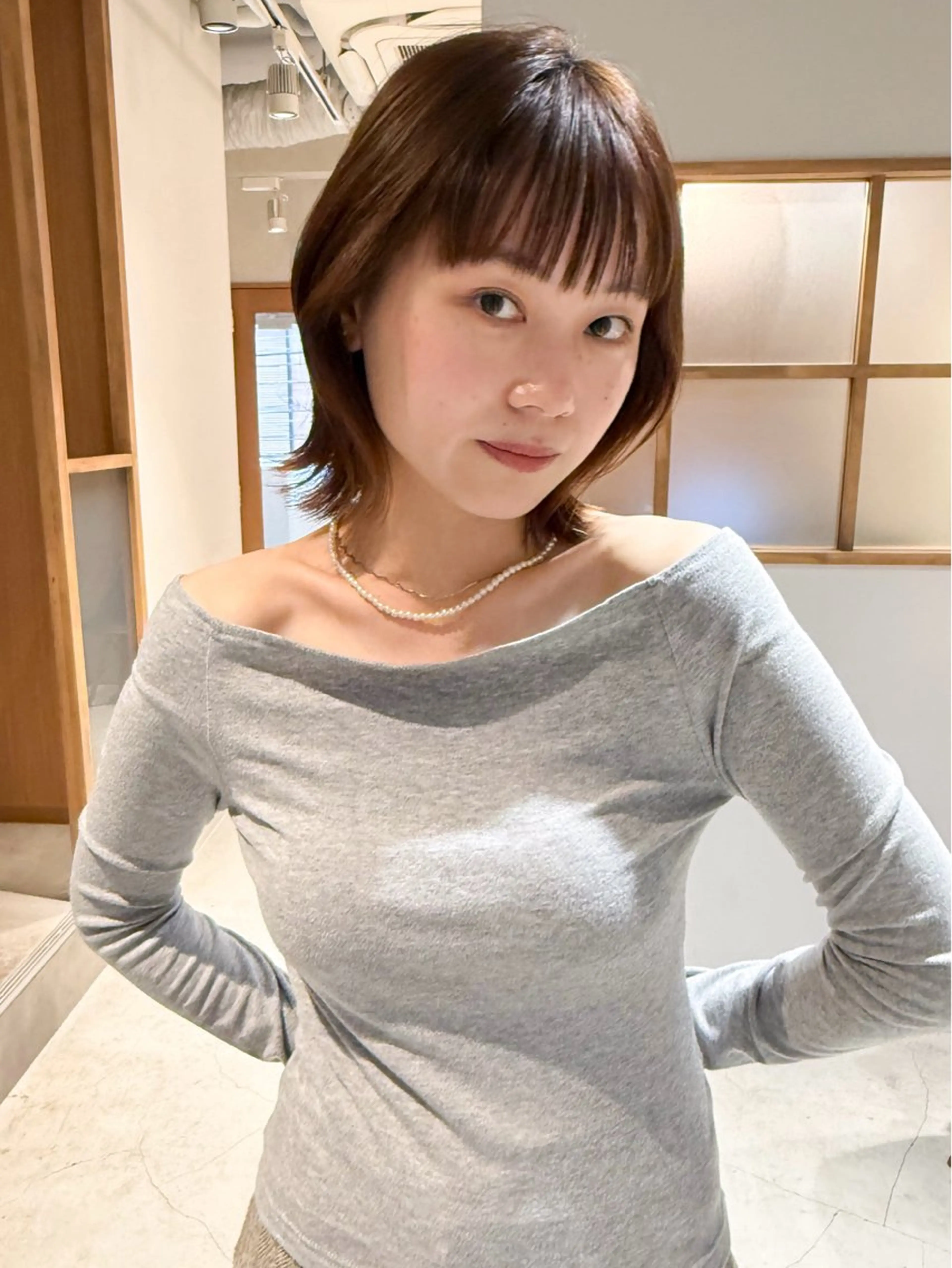 ショート カット 縮毛矯正 トリートメント 似合わせぷつっとボブ 縮毛矯正 久保田彩菜のヘアスタイル