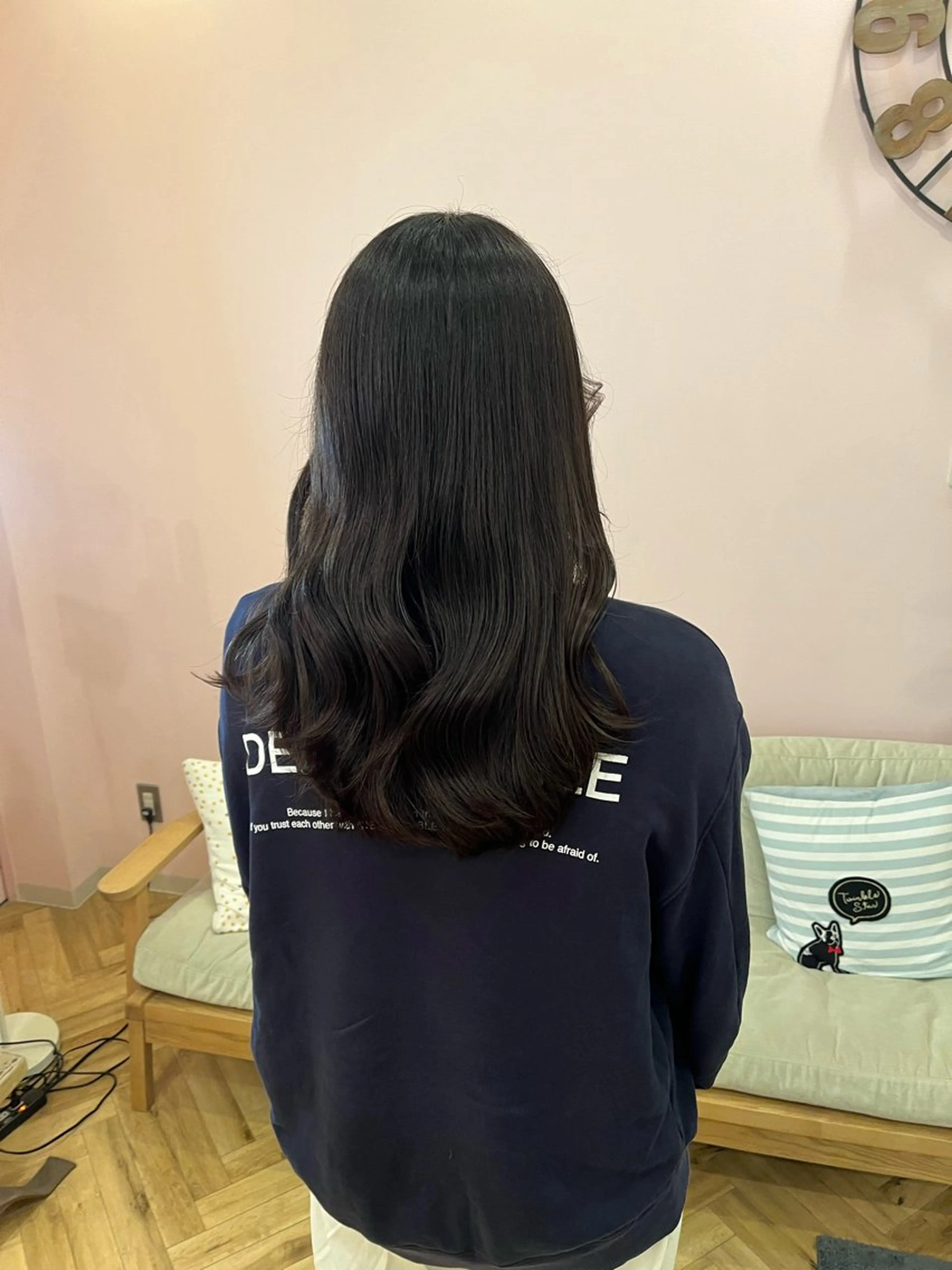 セミロング カラー 黒髪 ブルーカラー ブルーブラック 髪質改善✨/中屋敷 はじめのヘアスタイル