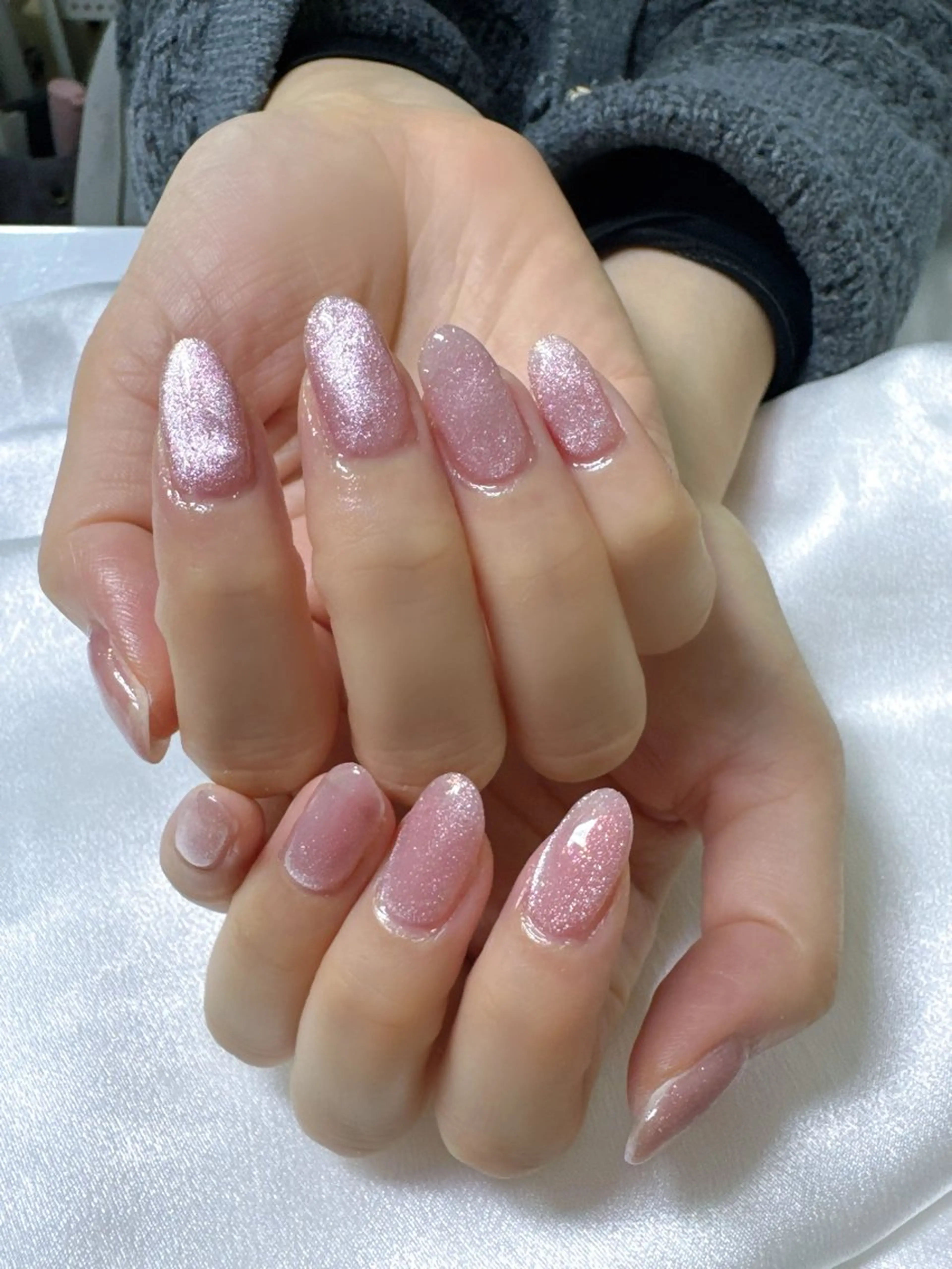 ネイル マグネットネイル ワンカラーネイル ピンク 春ネイル Rarity nail salon所属・Rarity Nail💗ちなつのネイルデザイン