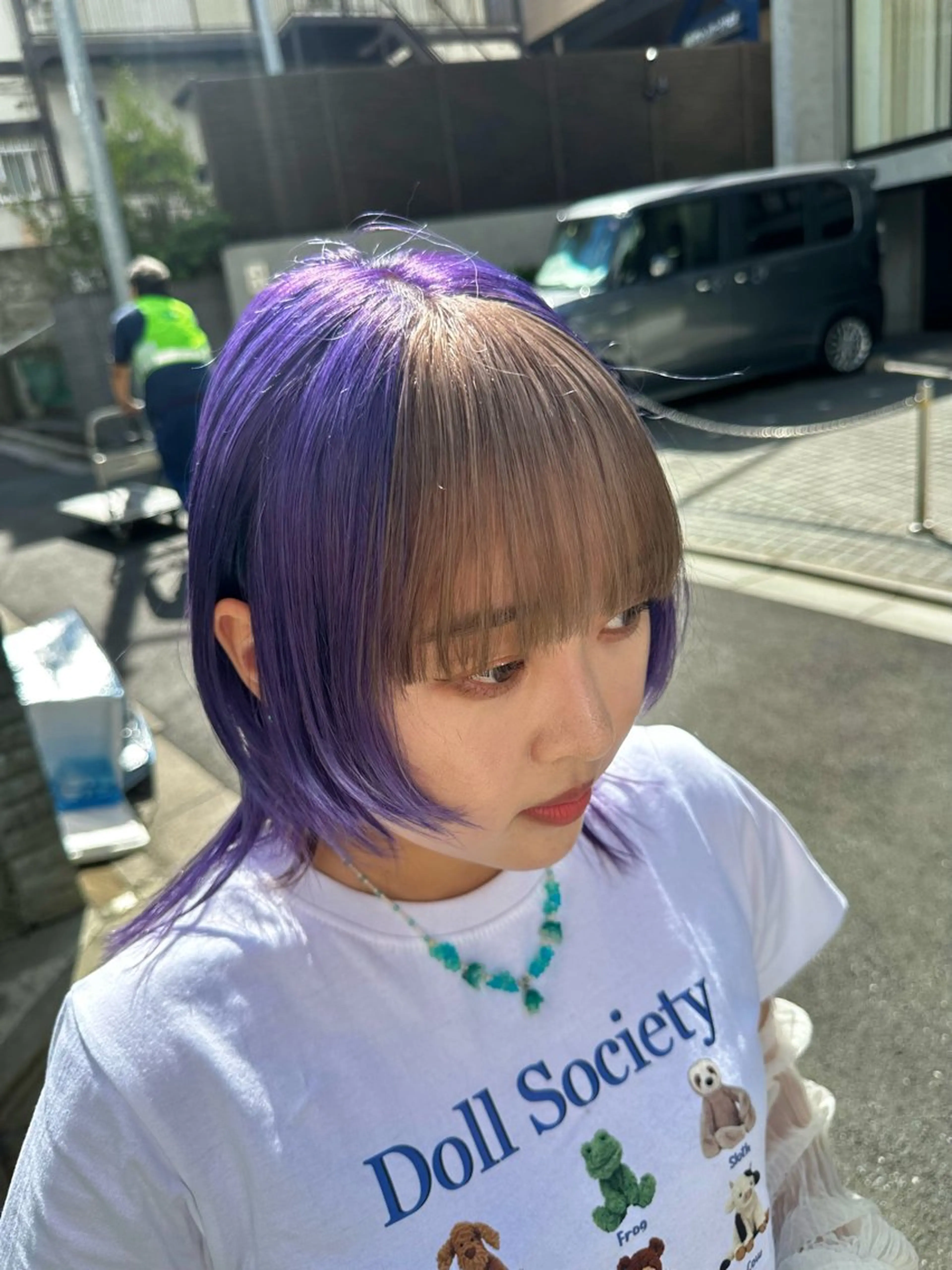 ミディアム カラー グレージュ ラベンダーカラー デザインカラー🎨 下北沢 / 磯部のヘアスタイル