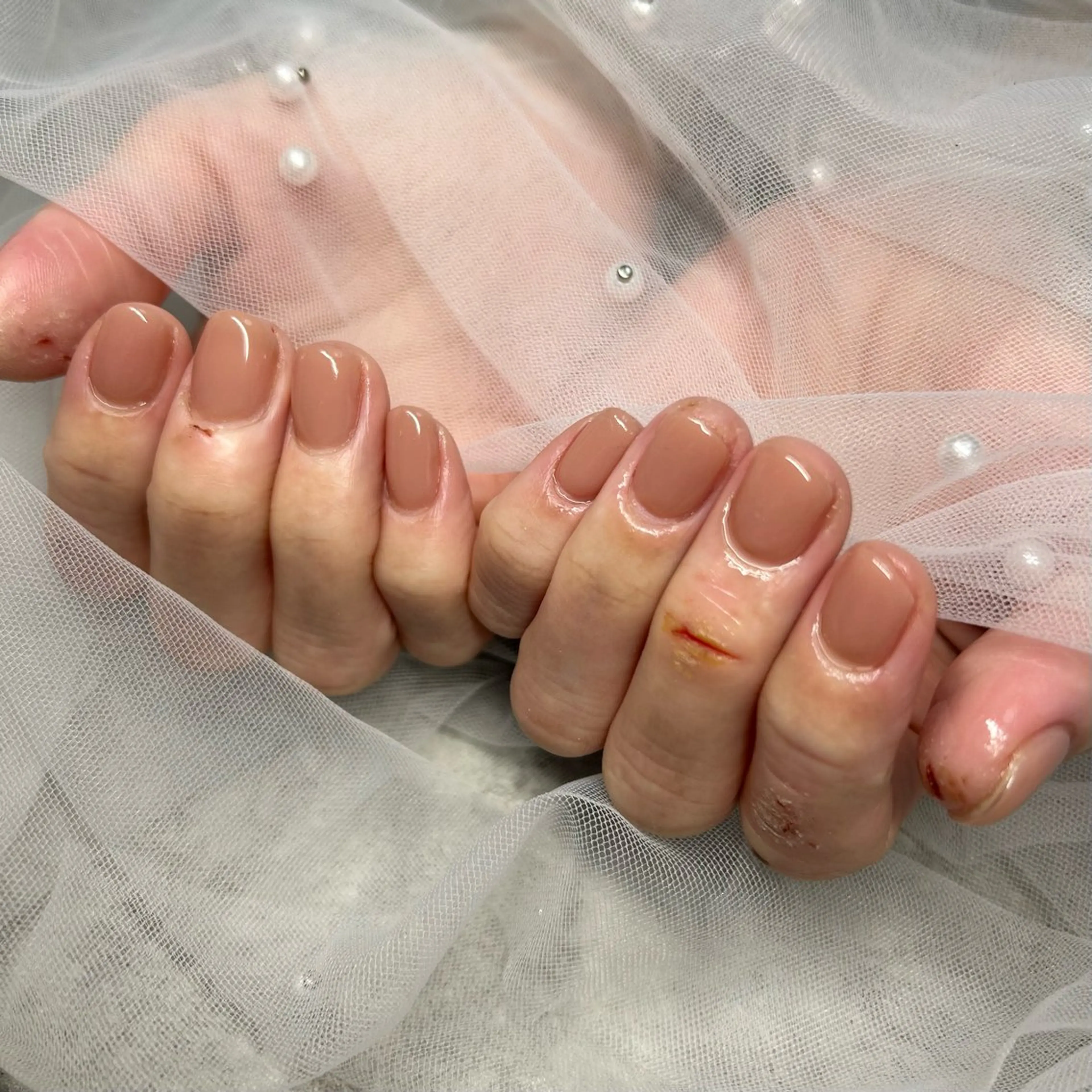 ネイル ワンカラーネイル ハンドネイル ten nail salon　かえでのネイルデザイン