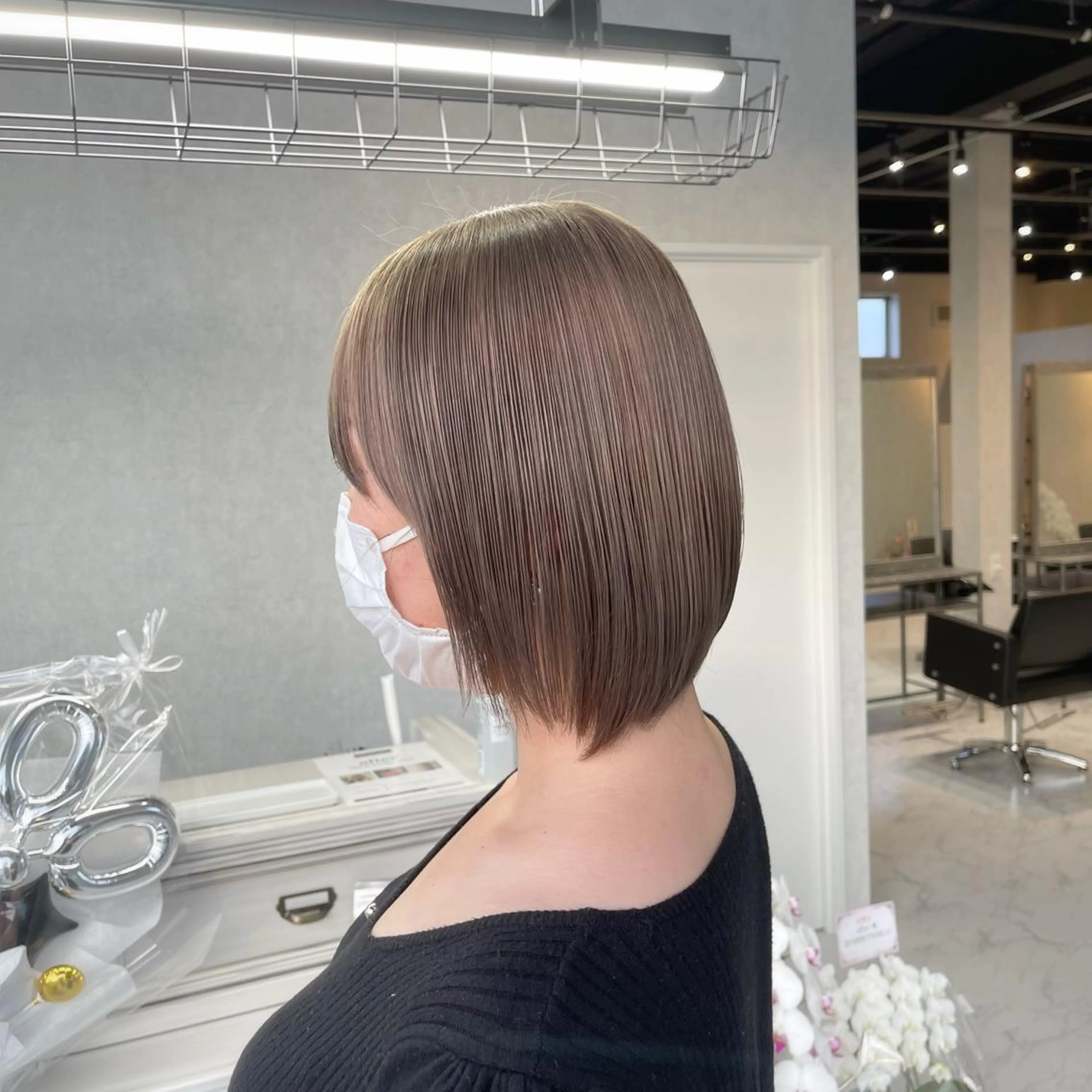 ショート カラー バレイヤージュ デザインカラー ハイライトカラー 外国人風カラー ハイライト カット ヘアカラー トリートメント アンドウ ユウ/ レイヤーカット/韓国のヘアスタイル