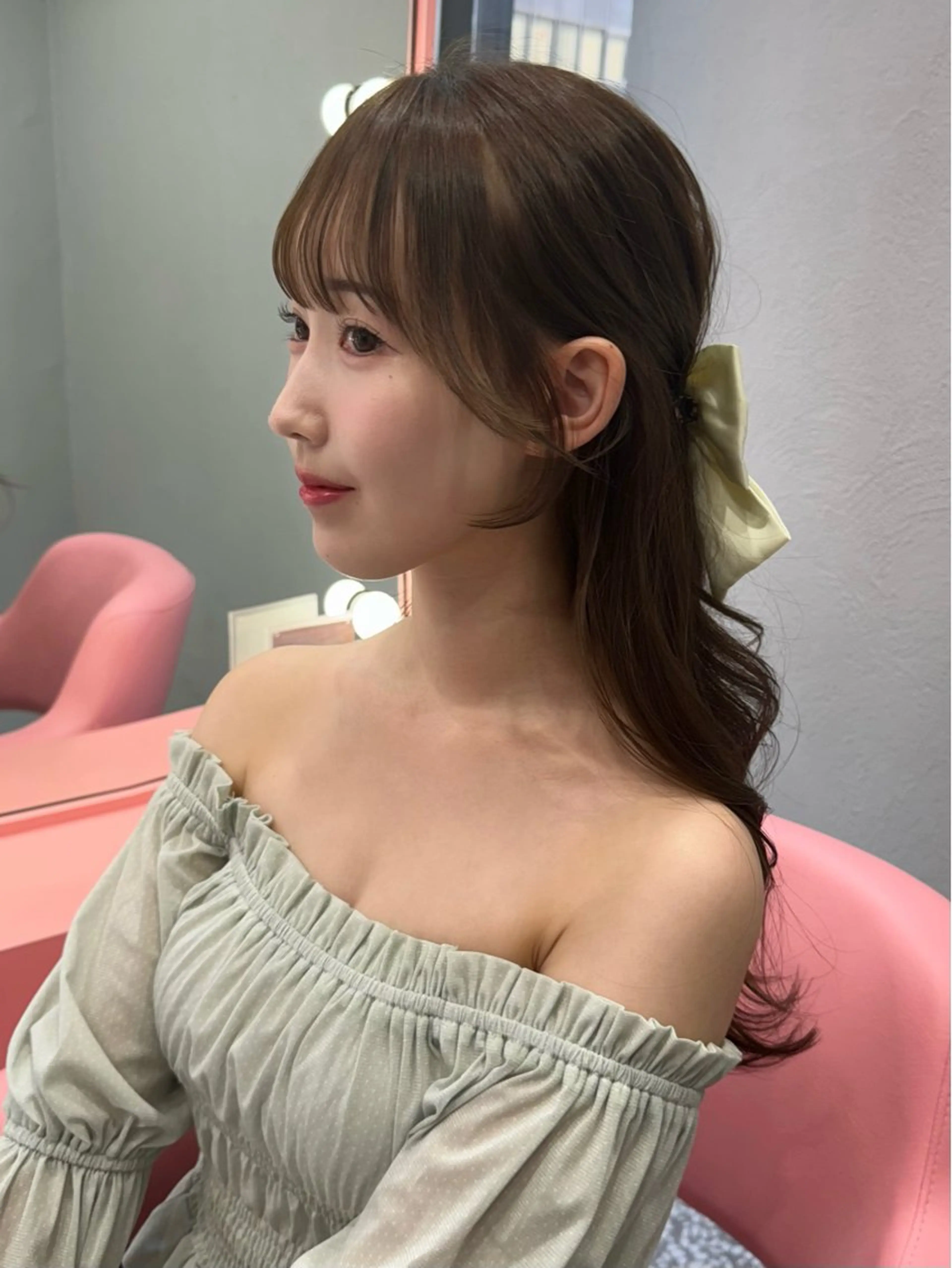 ロング ヘアカラー トリートメント VOTAN shibuya所属・REINA𓍯/ 透明感カラー/顔周りのヘアスタイル