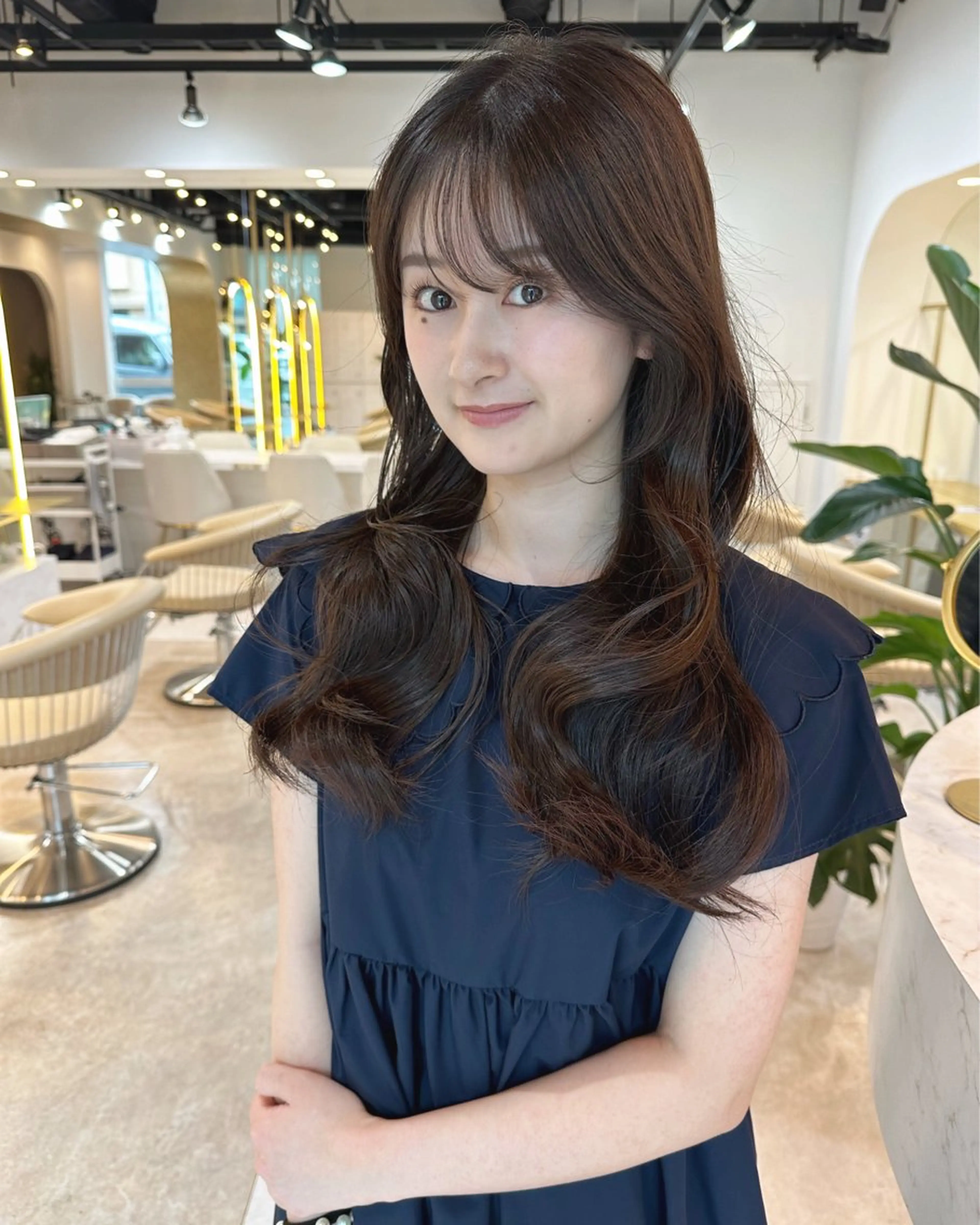 ロング カラー ヘアアレンジ カット ヘアカラー トリートメント Akane レイヤー/艶カラーのヘアスタイル