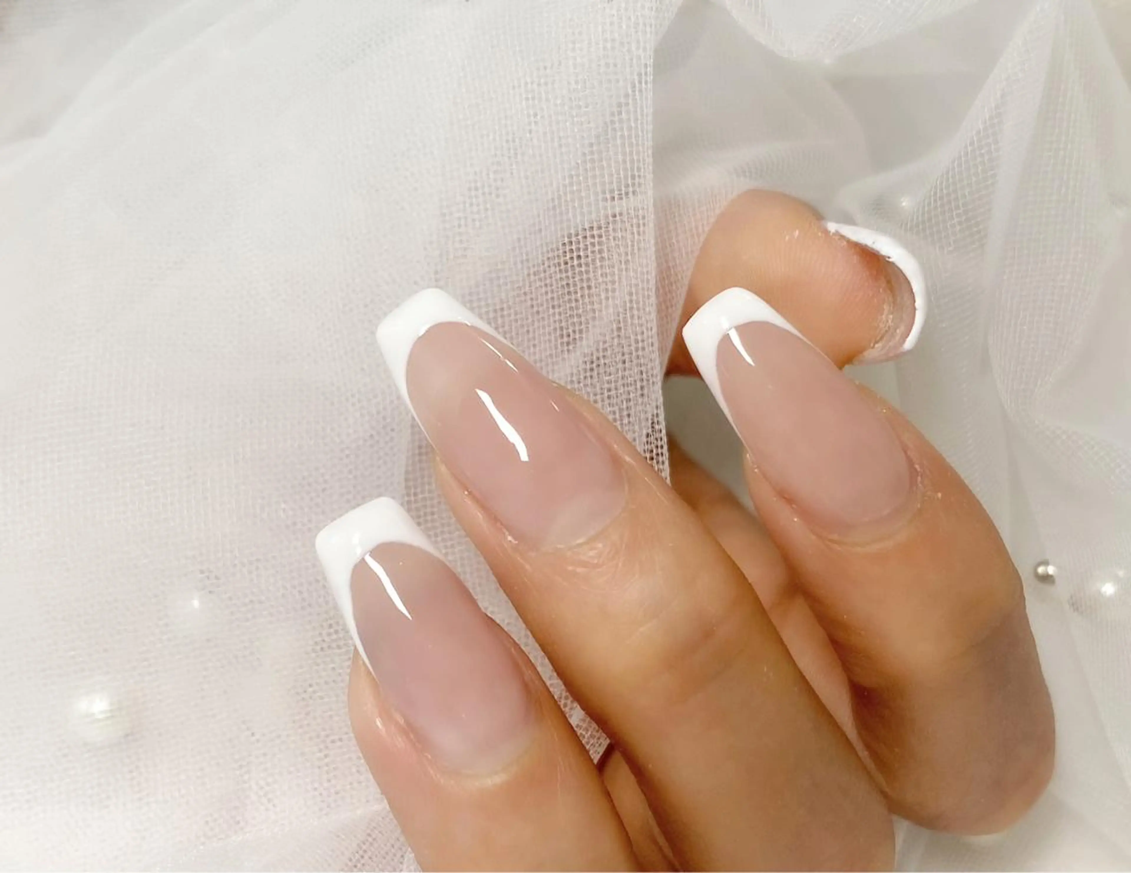 ネイル フレンチネイル スカルプネイル Bitty yurine🎀のネイルデザイン