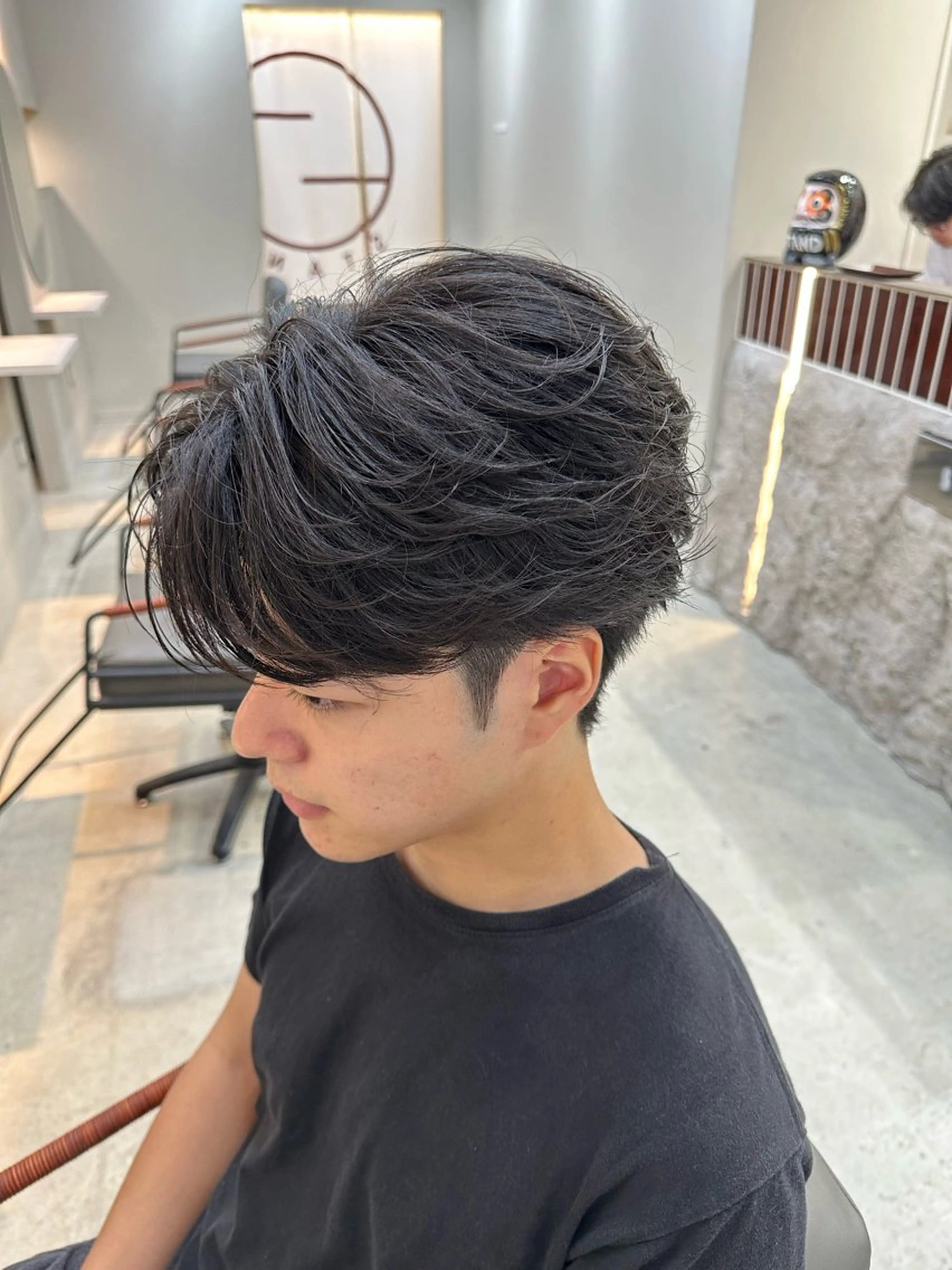 ショート パーマ メンズ カット パーマ 木下 健心のヘアスタイル