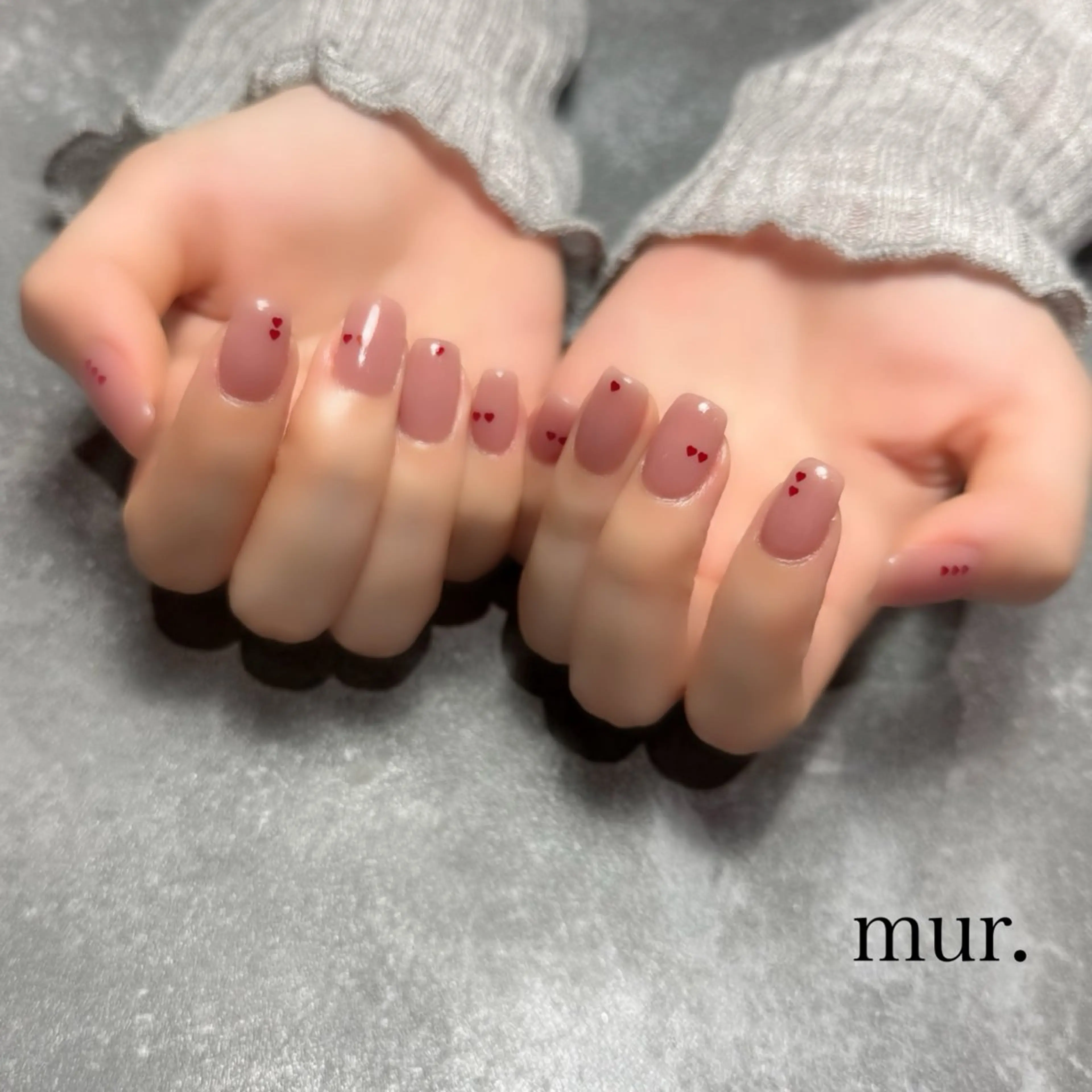 ネイル アートネイル ハート シンプルネイル ハンドネイル nail salon　mur.所属・haruka nailのネイルデザイン