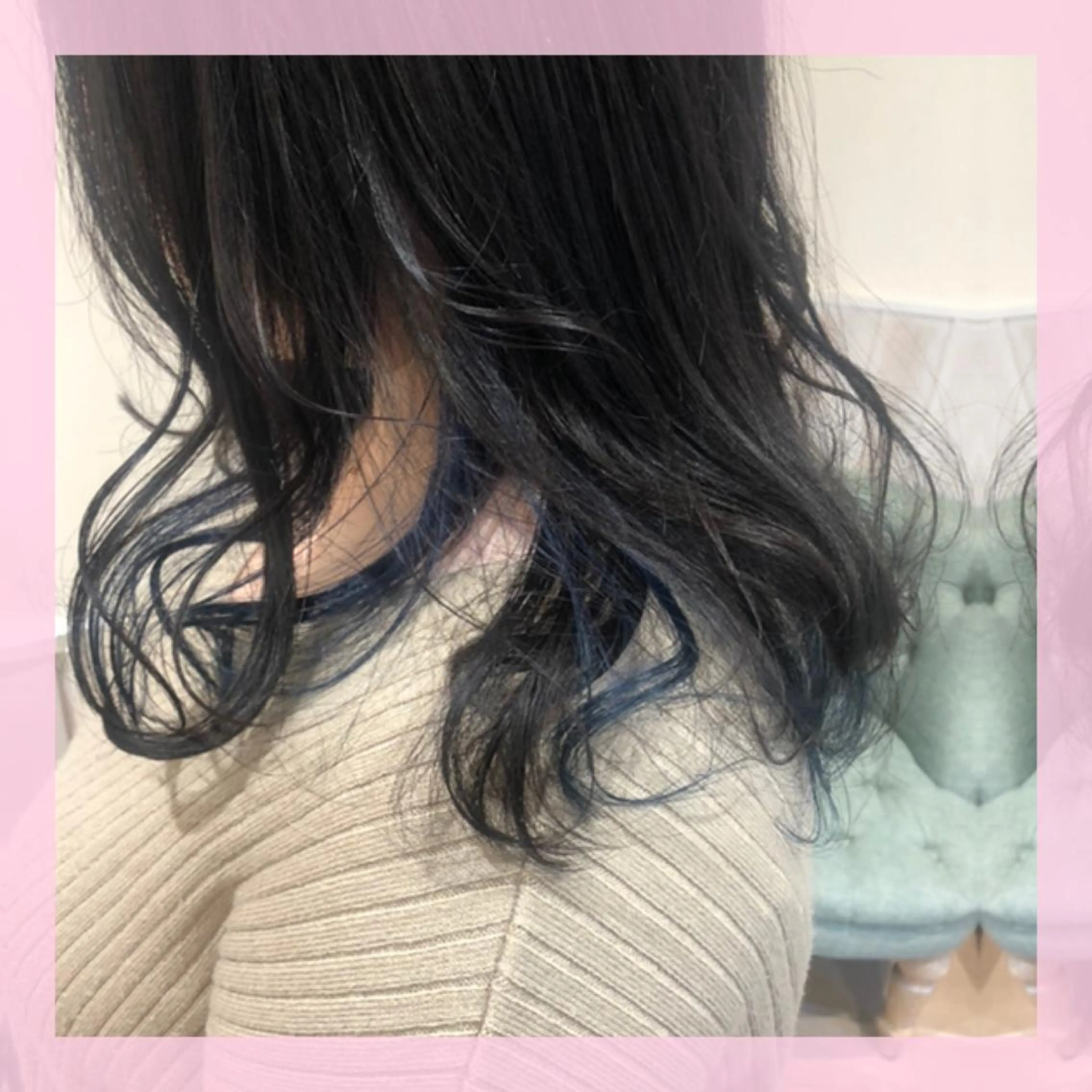 ミディアム カラー ネイビーカラー カット ヘアカラー plum.所属・🍒前川 🍒のヘアスタイル